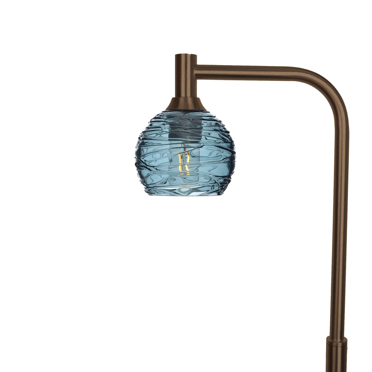 763 Spun: Floor Lamp-Glass-Bicycle Glass Co - Hotshop-Slate Gray-Antique Bronze-Bicycle Glass Co