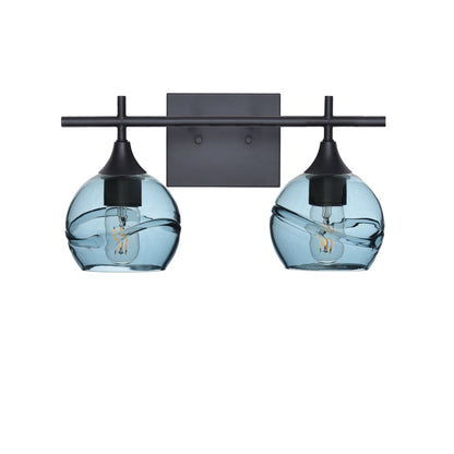 763 Swell: 2 Light Wall Vanity-Glass-Bicycle Glass Co - Hotshop-Slate Gray-Matte Black-Bicycle Glass Co