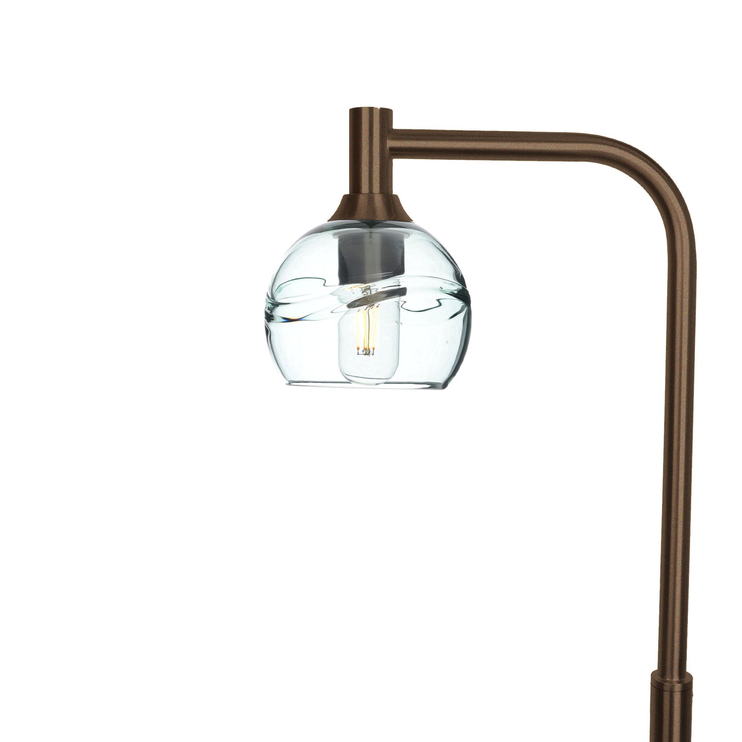 763 Swell: Floor Lamp-Glass-Bicycle Glass Co - Hotshop-Eco Clear-Antique Bronze-Bicycle Glass Co