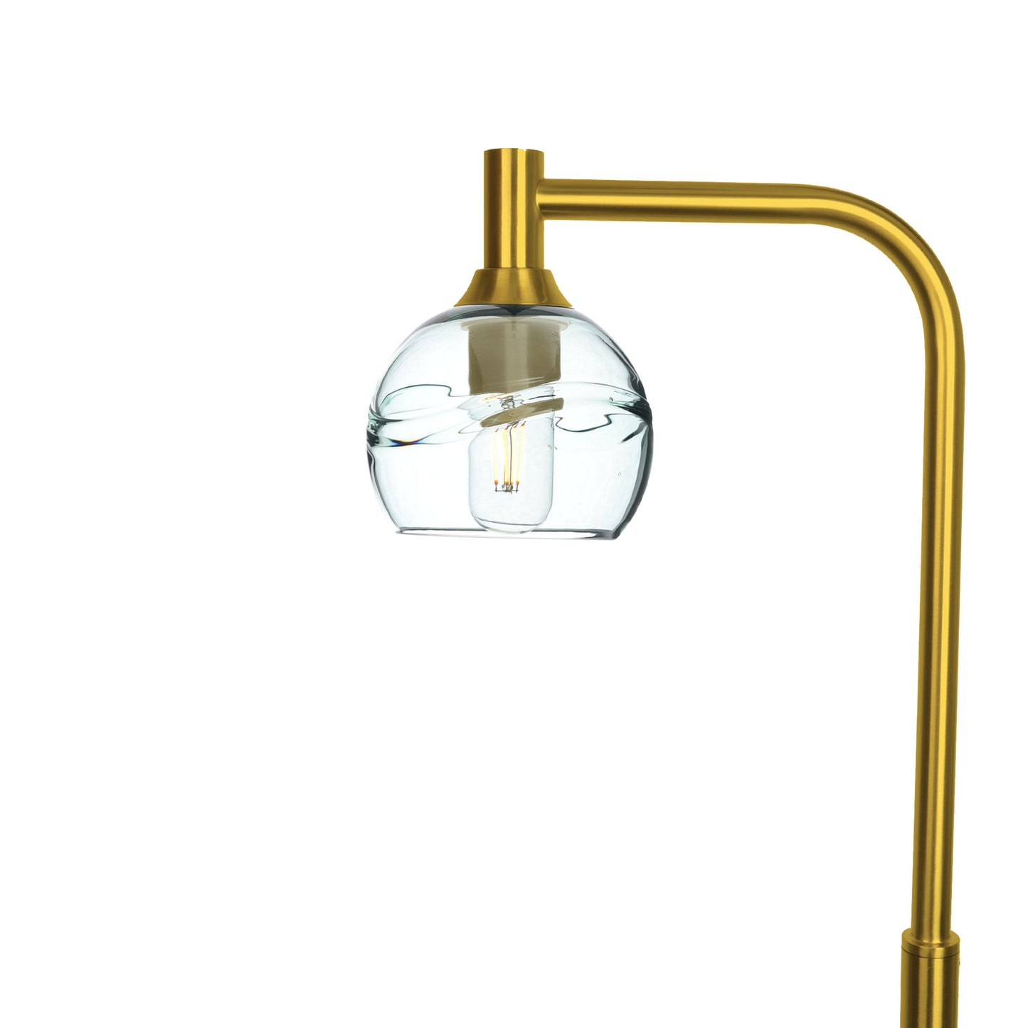 763 Swell: Floor Lamp-Glass-Bicycle Glass Co - Hotshop-Eco Clear-Polished Brass-Bicycle Glass Co