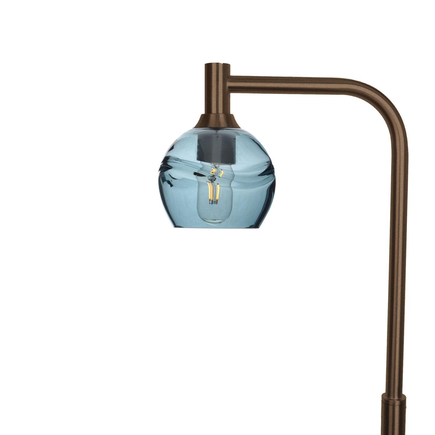 763 Swell: Floor Lamp-Glass-Bicycle Glass Co - Hotshop-Slate Gray-Antique Bronze-Bicycle Glass Co