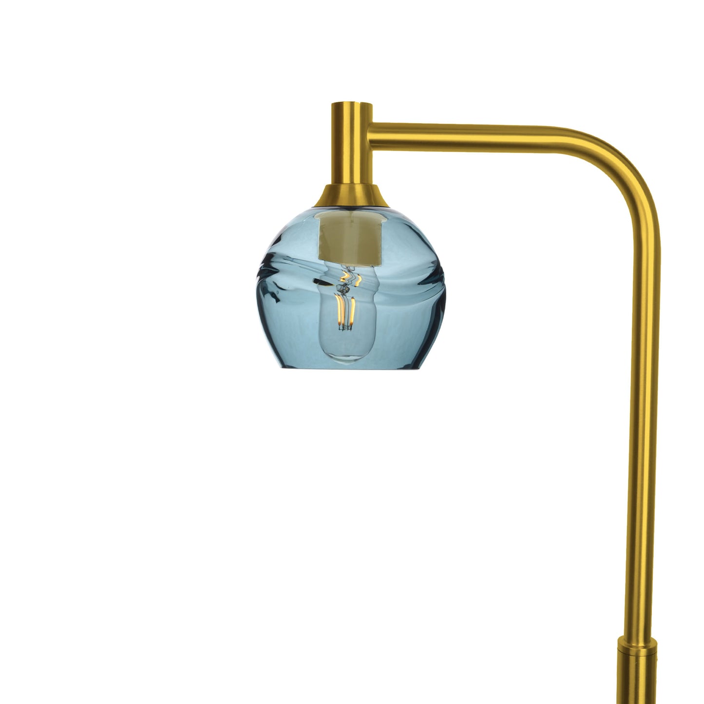 763 Swell: Floor Lamp-Glass-Bicycle Glass Co - Hotshop-Slate Gray-Polished Brass-Bicycle Glass Co