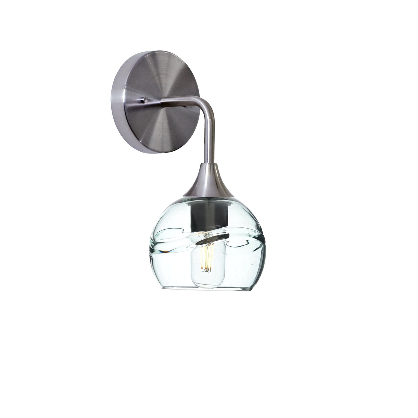 763 Swell: Wall Sconce-Glass-Bicycle Glass Co - Hotshop-Slate Gray-Matte Black-Bicycle Glass Co
