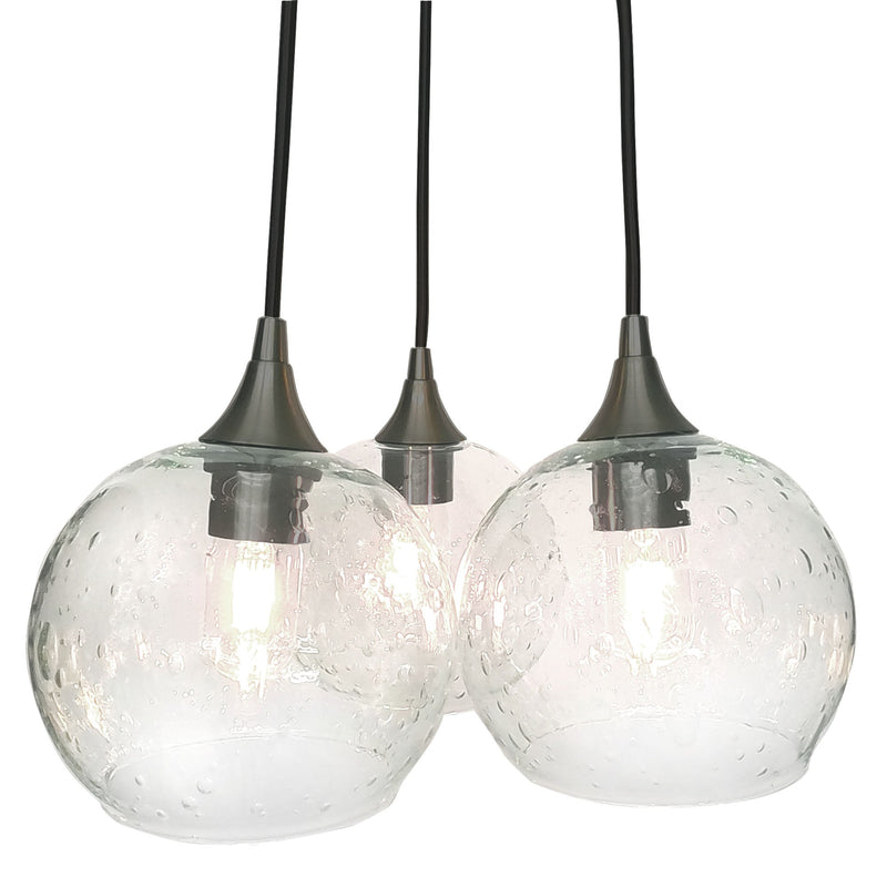 767 3 Cluster Chandelier — Antique Bronze - 8ft Cord / Lunar / Eco Clear
