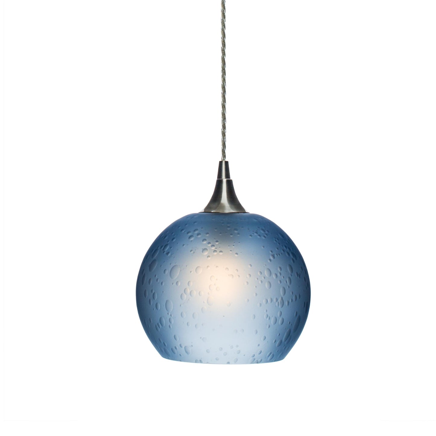 Bicycle Glass Co. 767 Celestial Single Pendant Light in Steel Blue