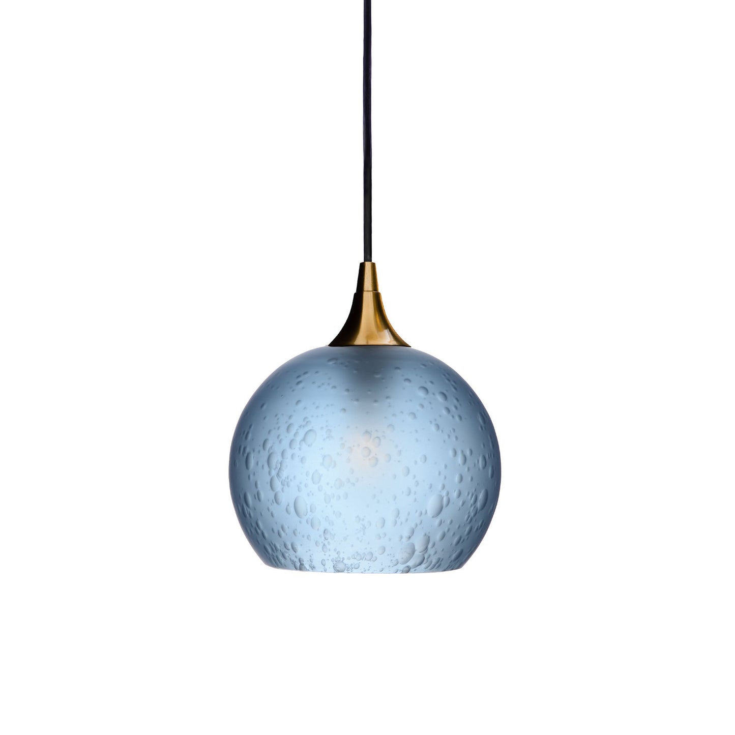 767 Celestial: Single Pendant Light-Pendant Lighting-Bicycle Glass Co - Hotshop-Steel Blue-Antique Bronze-Bicycle Glass Co