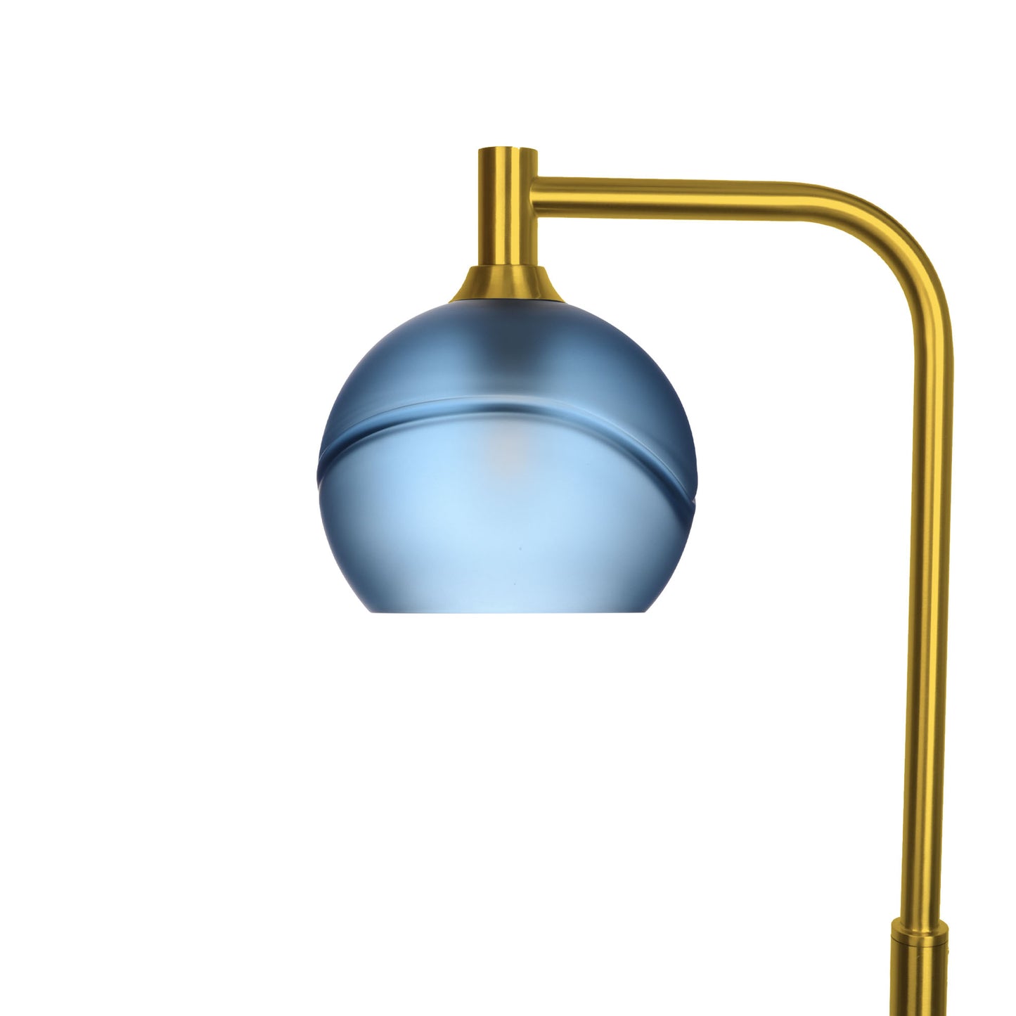 767 Glacial: Floor Lamp-Glass-Bicycle Glass Co - Hotshop-Steel Blue-Polished Brass-Bicycle Glass Co