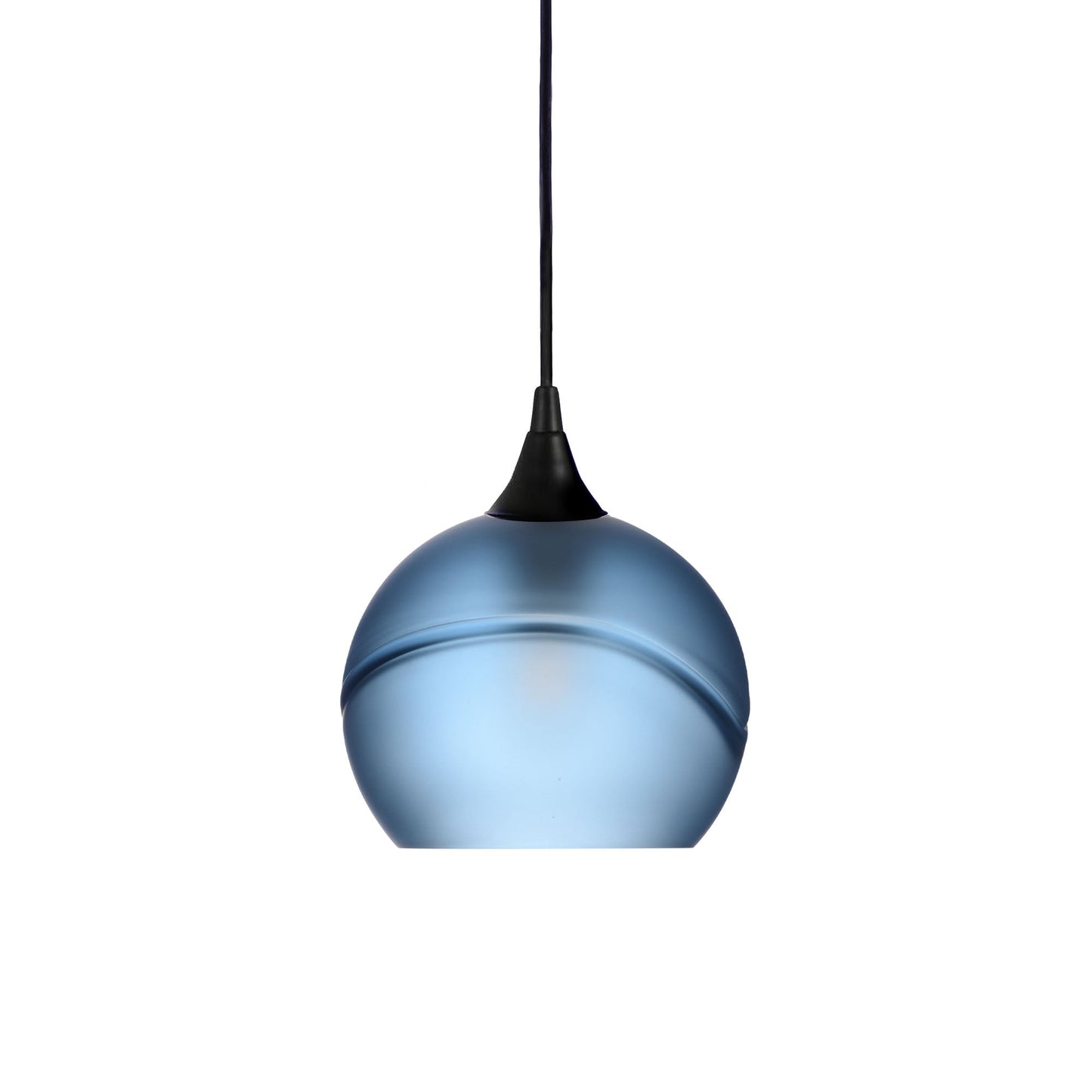 767 Glacial: Single Pendant Light-Pendant Lighting-Bicycle Glass Co - Hotshop-Steel Blue-Antique Bronze-Bicycle Glass Co