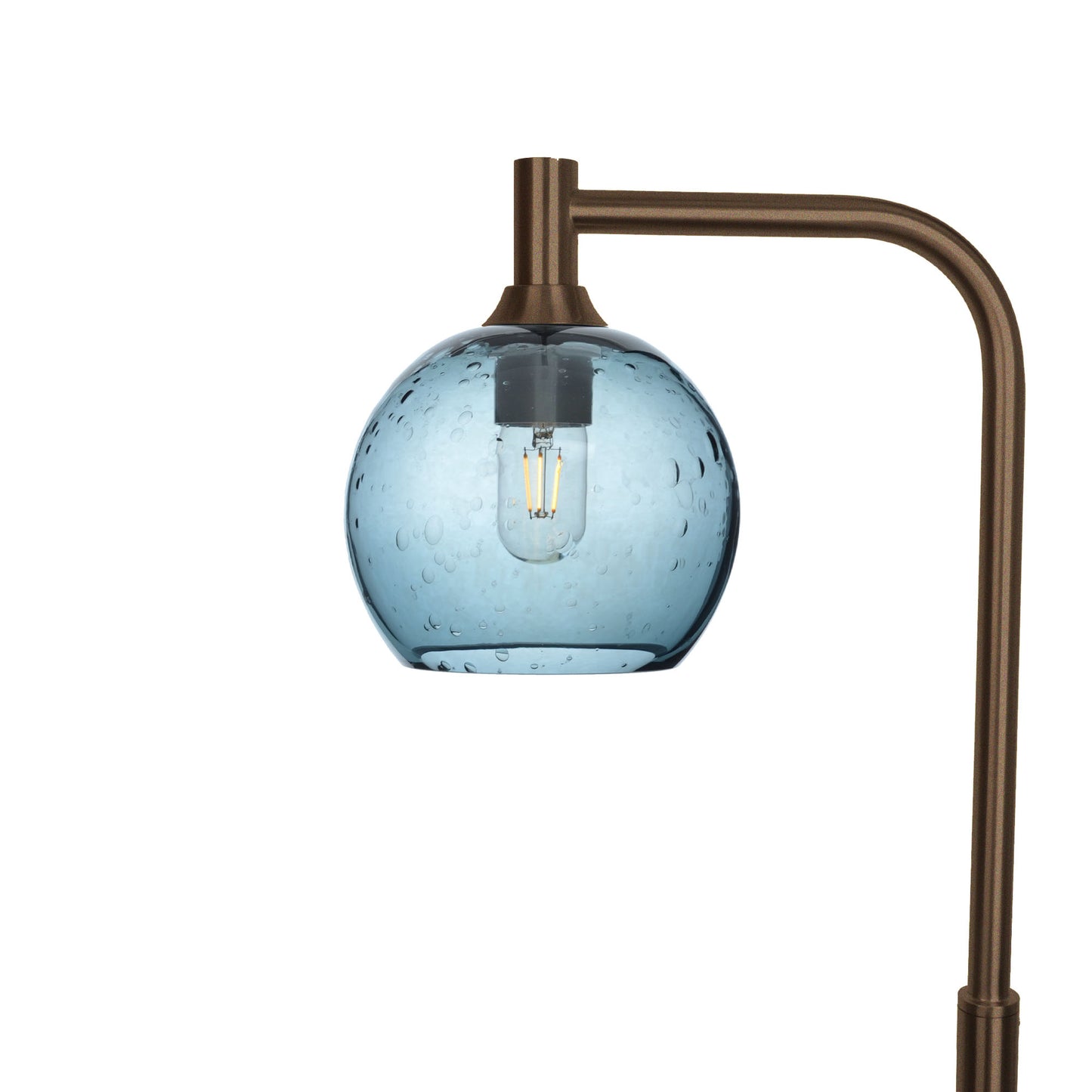 767 Lunar: Floor Lamp-Glass-Bicycle Glass Co - Hotshop-Slate Gray-Antique Bronze-Bicycle Glass Co