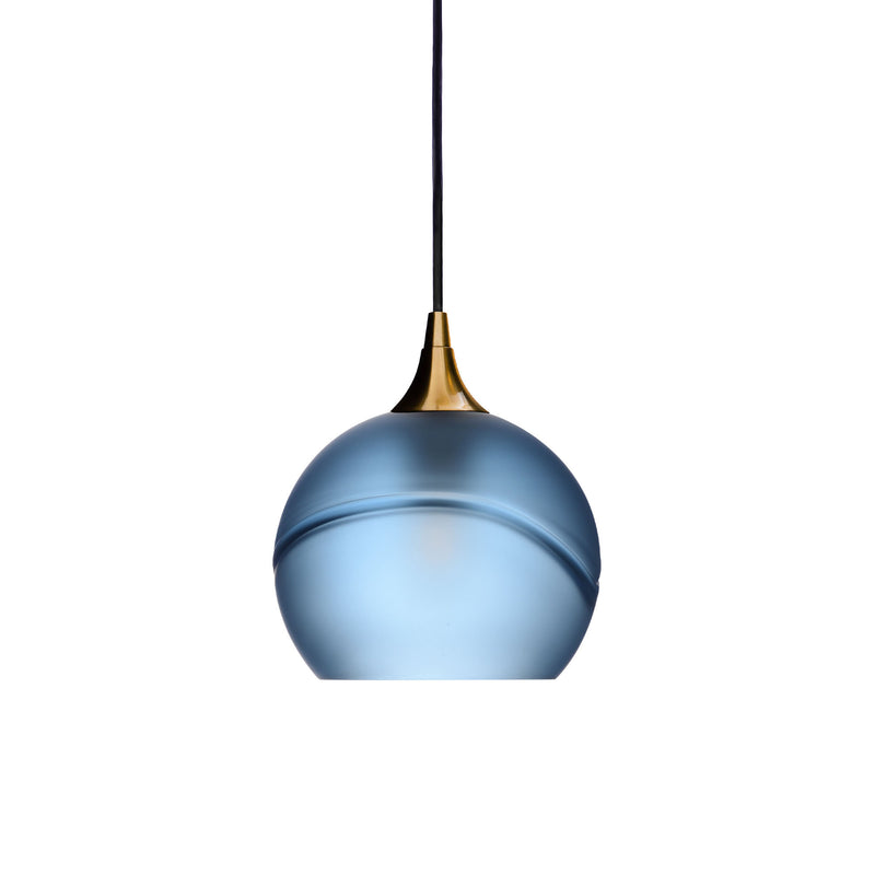 767 Single Pendant Light — Polished Brass - Custom / Glacial / Steel Blue