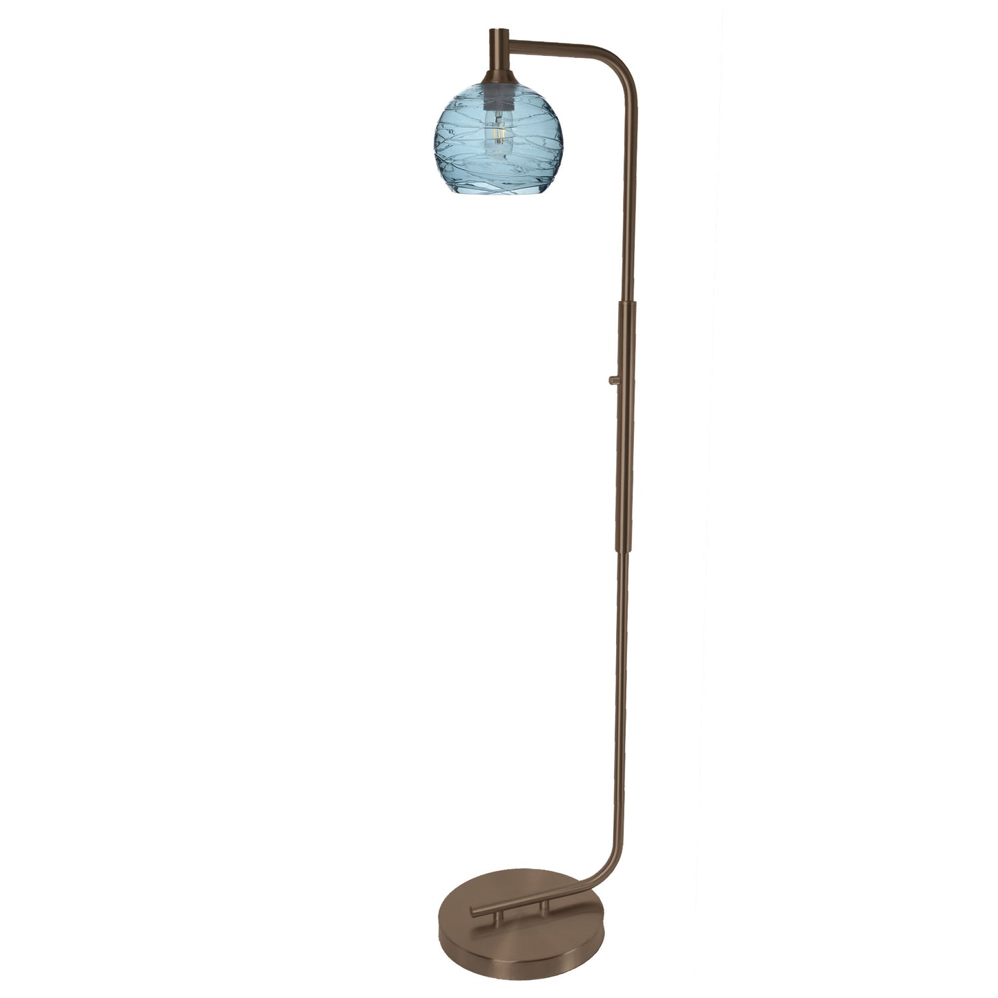767 Spun: Floor Lamp-Glass-Bicycle Glass Co - Hotshop-Golden Amber-Matte Black-Bicycle Glass Co