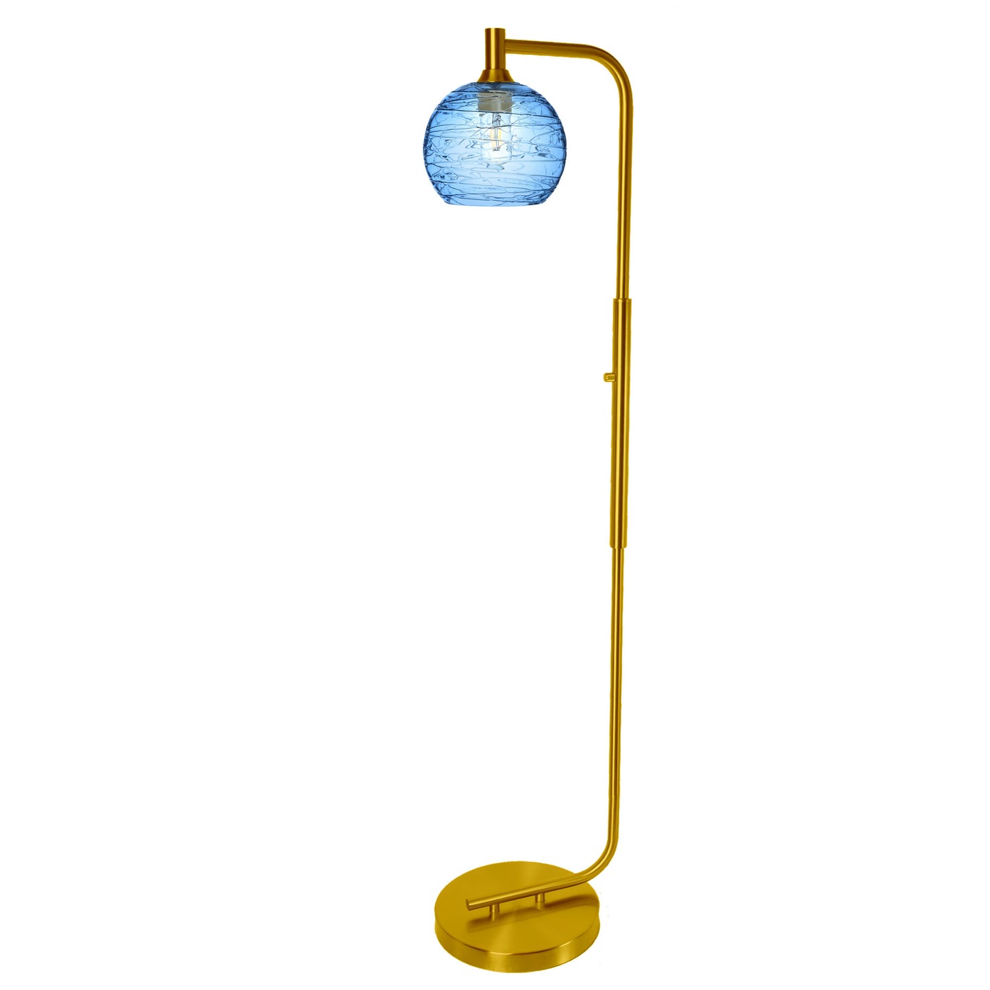 767 Spun: Floor Lamp-Glass-Bicycle Glass Co - Hotshop-Golden Amber-Matte Black-Bicycle Glass Co