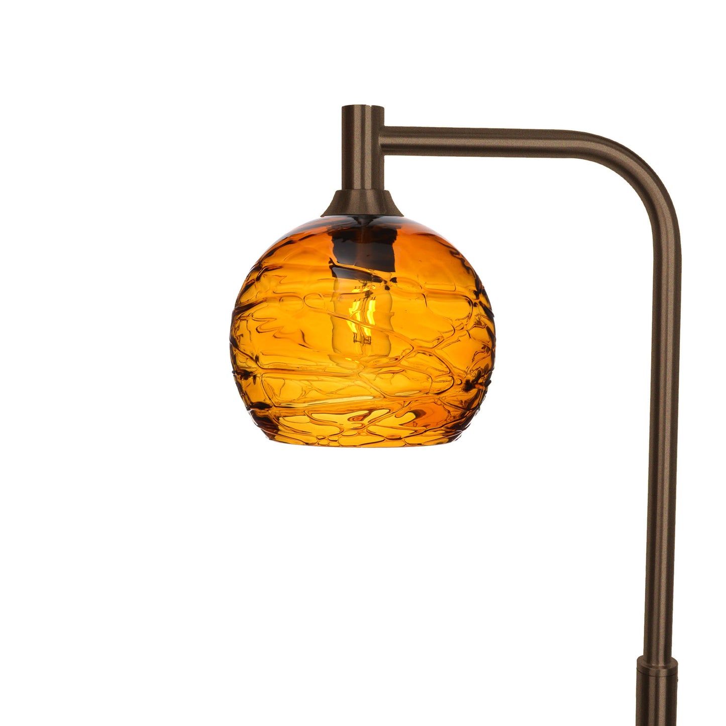 767 Spun: Floor Lamp-Glass-Bicycle Glass Co - Hotshop-Golden Amber-Antique Bronze-Bicycle Glass Co