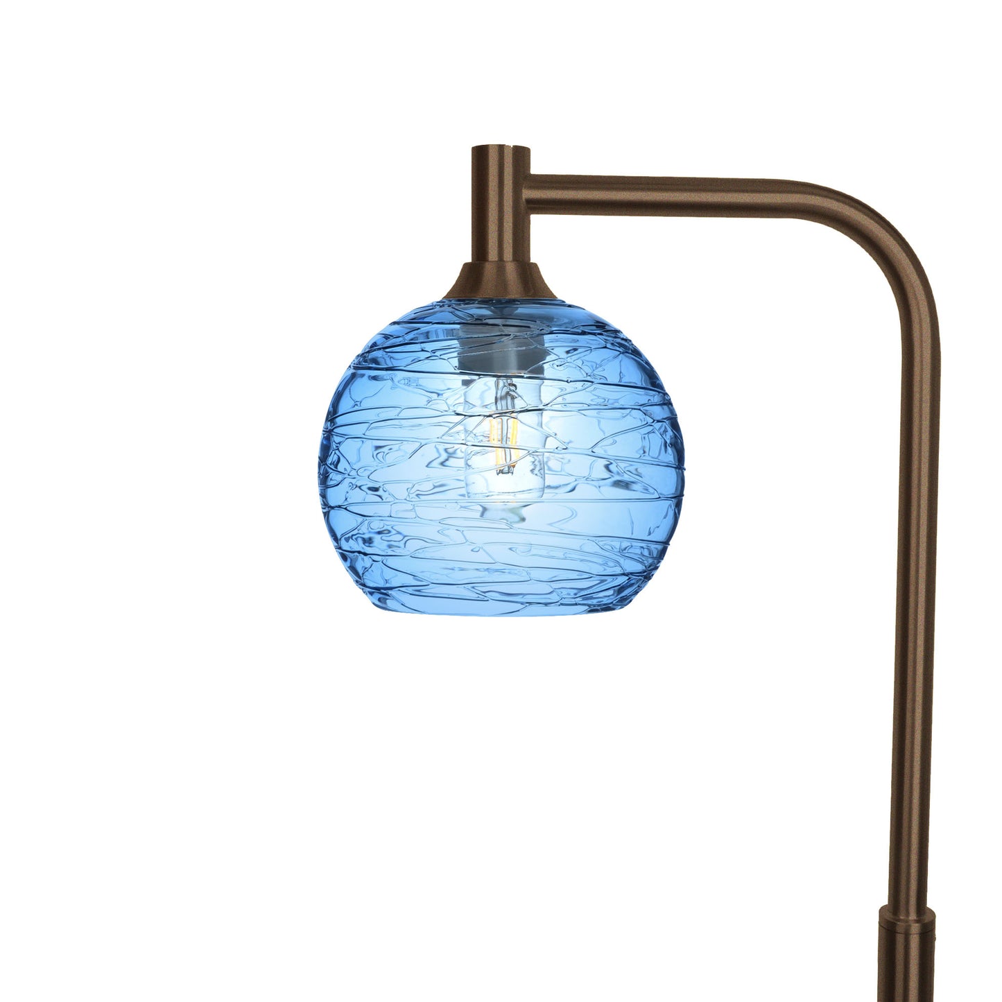 767 Spun: Floor Lamp-Glass-Bicycle Glass Co - Hotshop-Steel Blue-Antique Bronze-Bicycle Glass Co