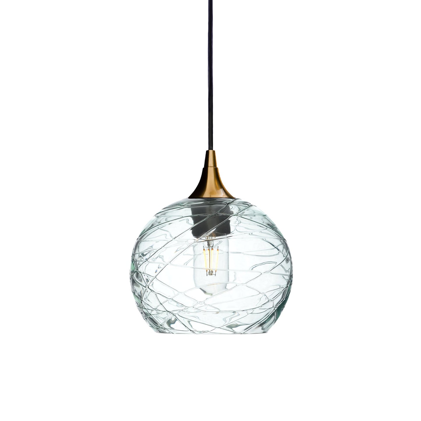 767 Spun: Single Pendant Light-Pendant Lighting-Bicycle Glass Co - Hotshop-Eco Clear-Polished Brass-Bicycle Glass Co