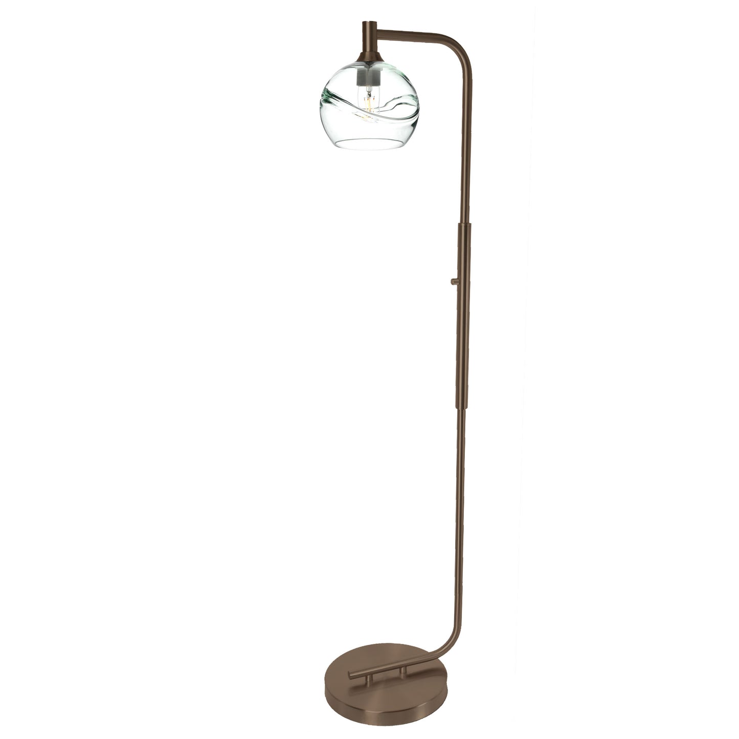 767 Swell: Floor Lamp-Glass-Bicycle Glass Co - Hotshop-Steel Blue-Matte Black-Bicycle Glass Co