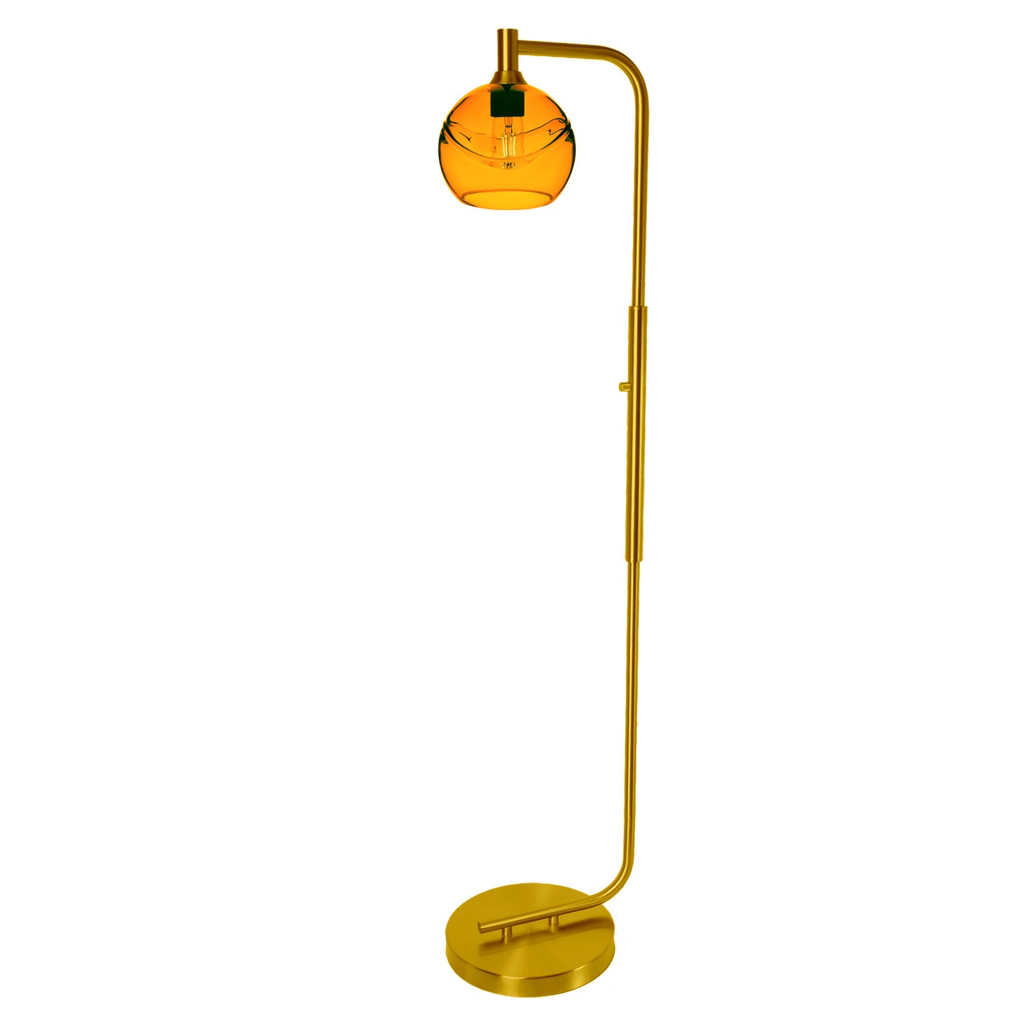 767 Swell: Floor Lamp-Glass-Bicycle Glass Co - Hotshop-Steel Blue-Matte Black-Bicycle Glass Co