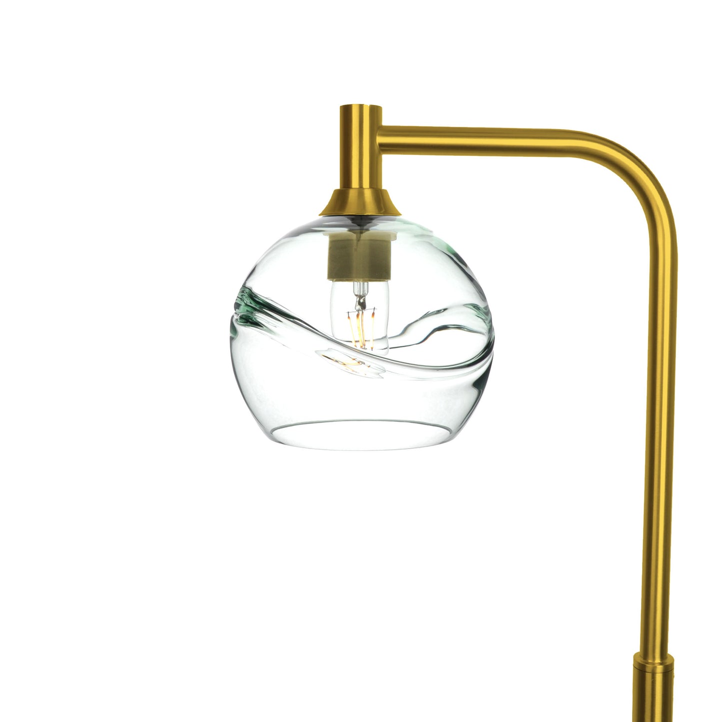 767 Swell: Floor Lamp-Glass-Bicycle Glass Co - Hotshop-Eco Clear-Polished Brass-Bicycle Glass Co