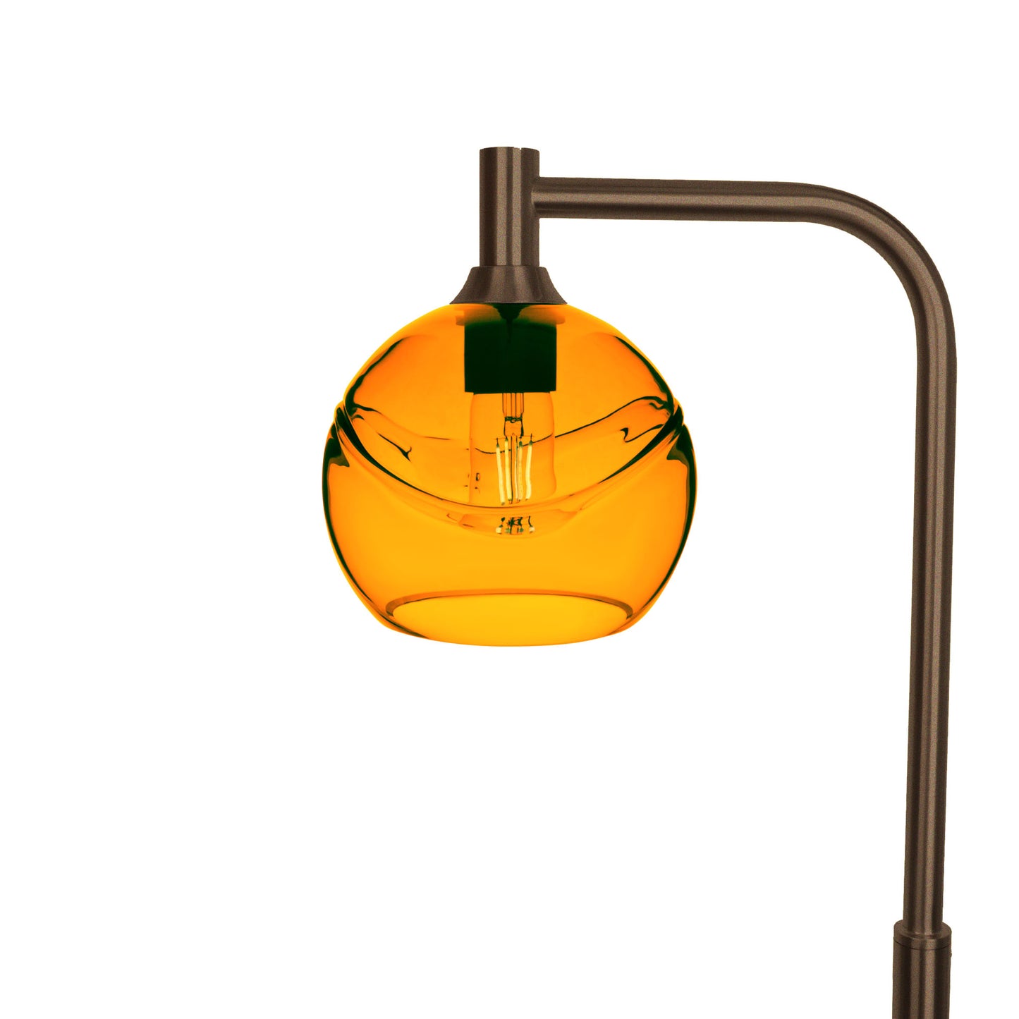 767 Swell: Floor Lamp-Glass-Bicycle Glass Co - Hotshop-Golden Amber-Antique Bronze-Bicycle Glass Co