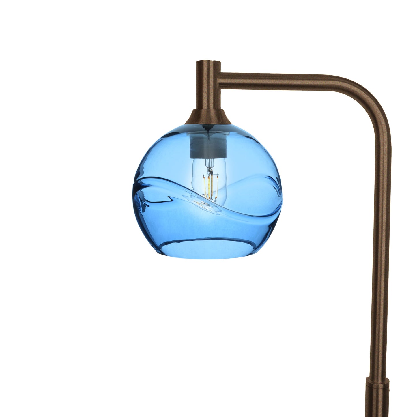 767 Swell: Floor Lamp-Glass-Bicycle Glass Co - Hotshop-Steel Blue-Antique Bronze-Bicycle Glass Co