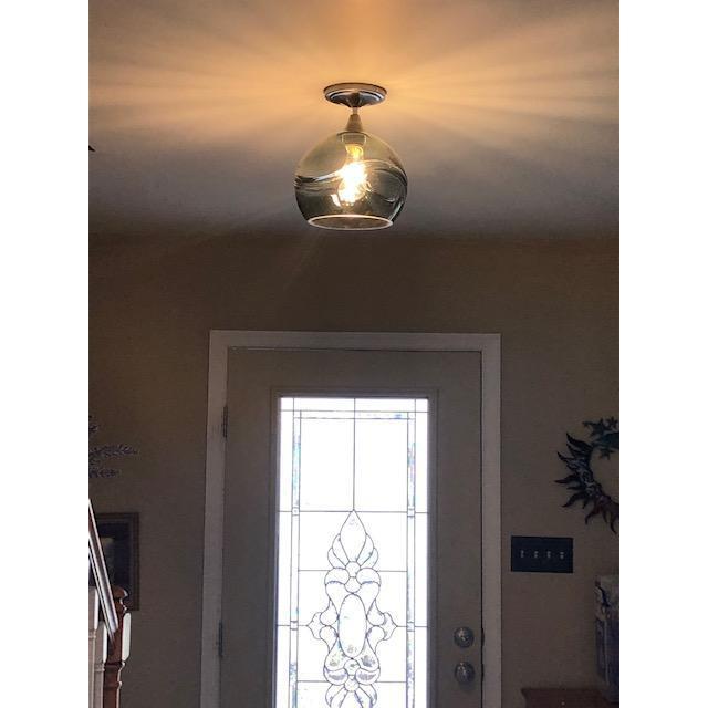 Swell Semi Flush Light: Form No. 767-Semi Flush-Bicycle Glass Co-Steel Blue-Bicycle Glass Co