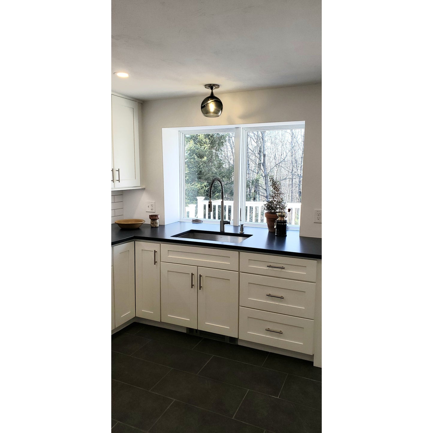 767 Swell: Semi Flush Light-Semi Flush-Bicycle Glass Co-Steel Blue-Bicycle Glass Co