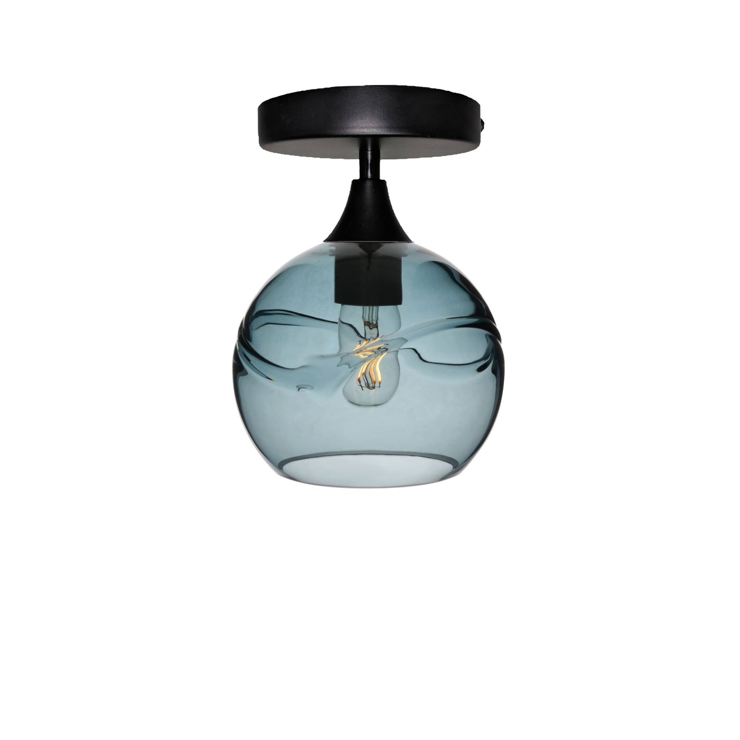 767 Swell: Semi Flush Light-Glass-Bicycle Glass Co - Hotshop-Slate Gray-Matte Black-Bicycle Glass Co