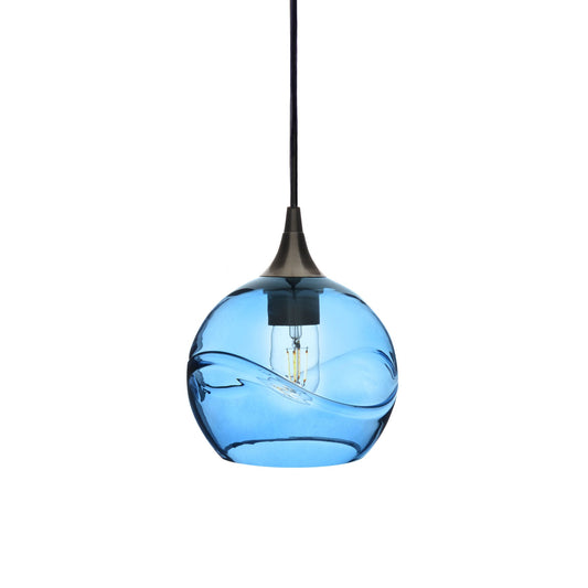 767 Swell: Single Pendant Light-Glass-Bicycle Glass Co - Hotshop-Steel Blue-Bicycle Glass Co