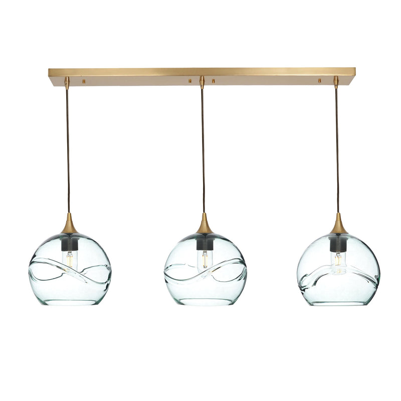768 3 Pendant Linear Chandelier — Polished Brass - Custom / Swell / Eco Clear