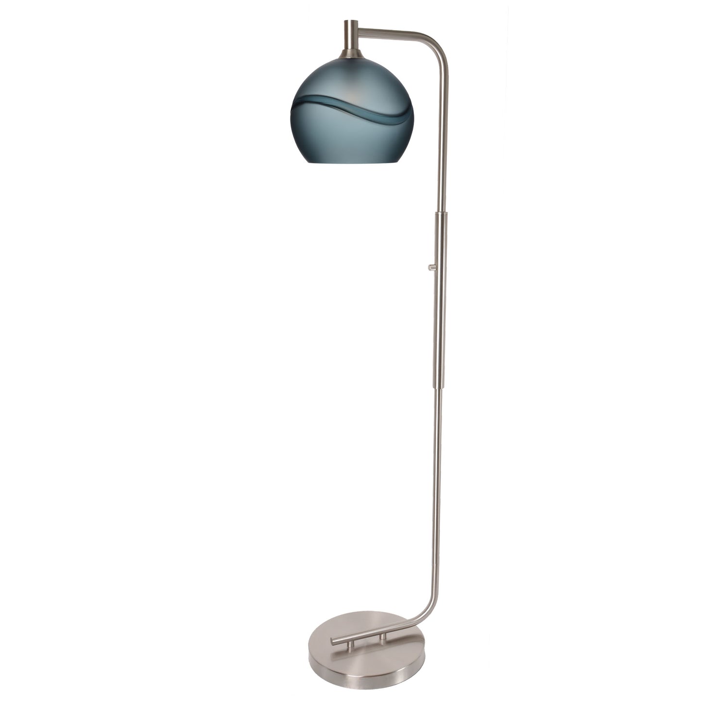 768 Glacial: Floor Lamp-Glass-Bicycle Glass Co - Hotshop-Steel Blue-Matte Black-Bicycle Glass Co