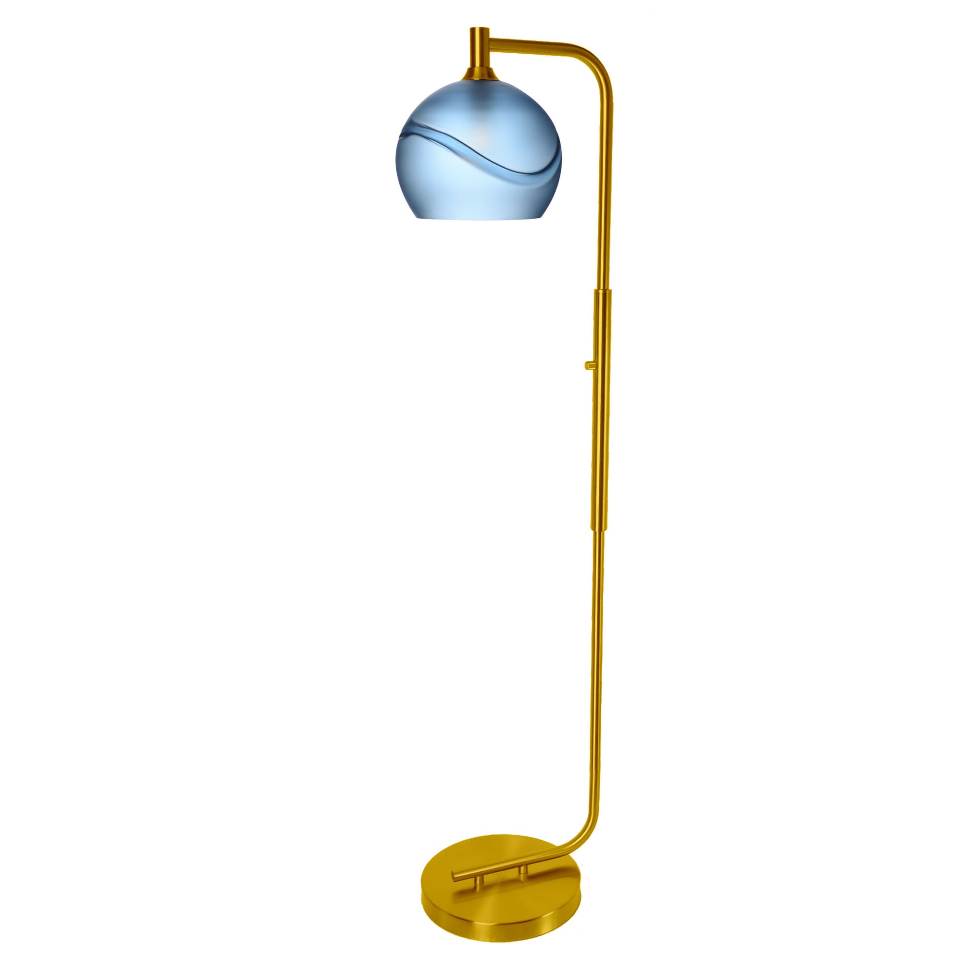 768 Glacial: Floor Lamp-Glass-Bicycle Glass Co - Hotshop-Steel Blue-Matte Black-Bicycle Glass Co