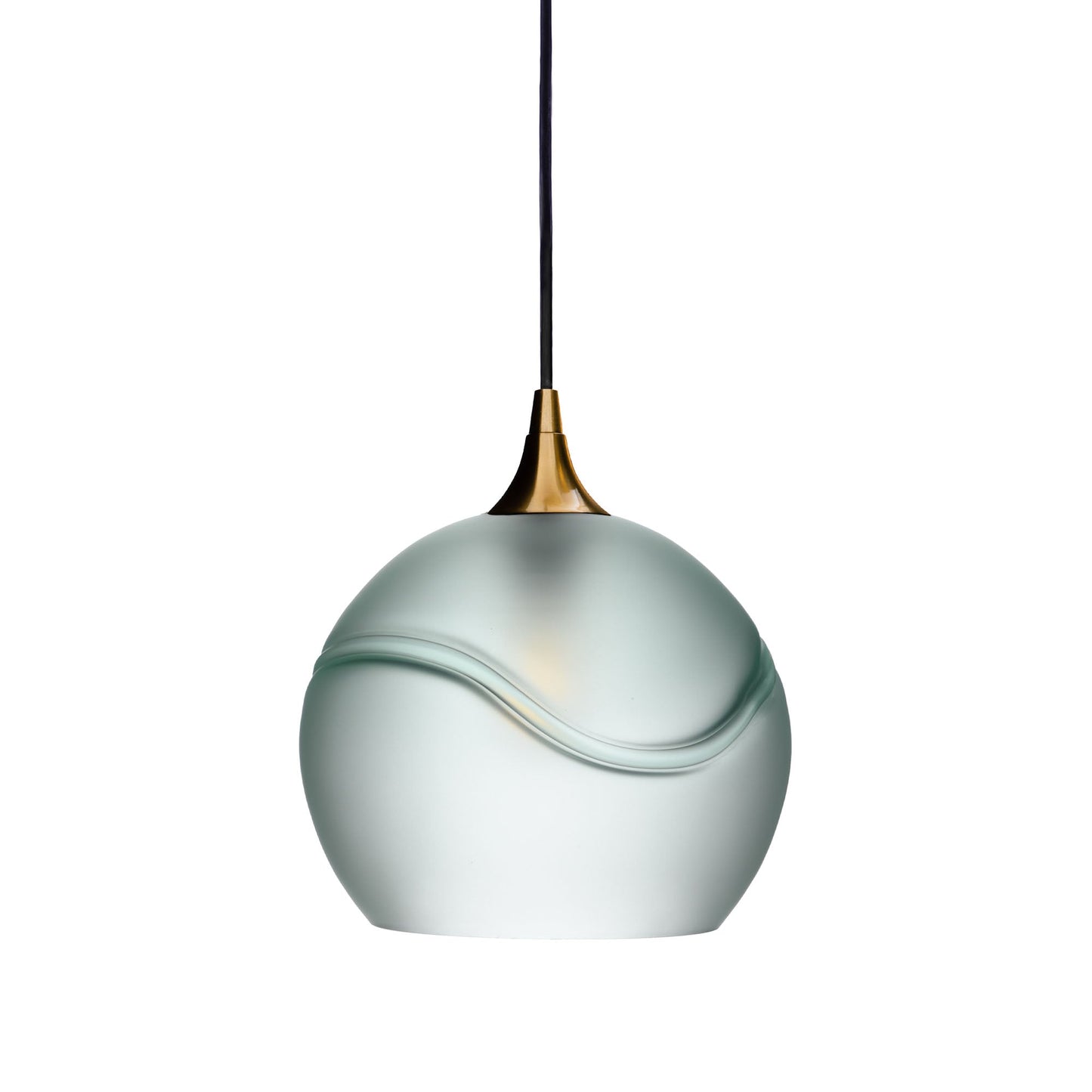 768 Glacial: Single Pendant Light-Glass-Bicycle Glass Co - Hotshop-Steel Blue-Antique Bronze-Bicycle Glass Co