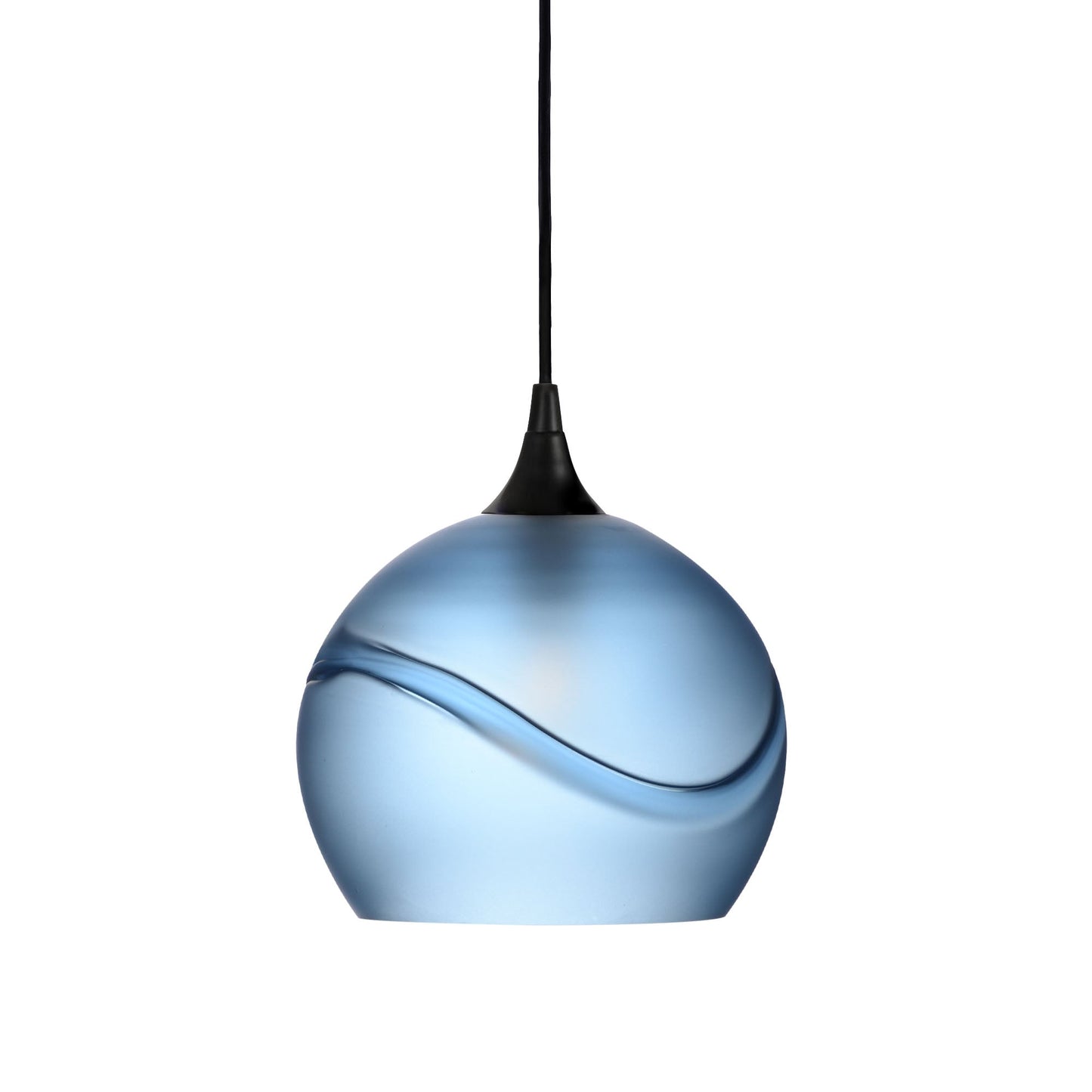 768 Glacial: Single Pendant Light-Glass-Bicycle Glass Co - Hotshop-Steel Blue-Antique Bronze-Bicycle Glass Co