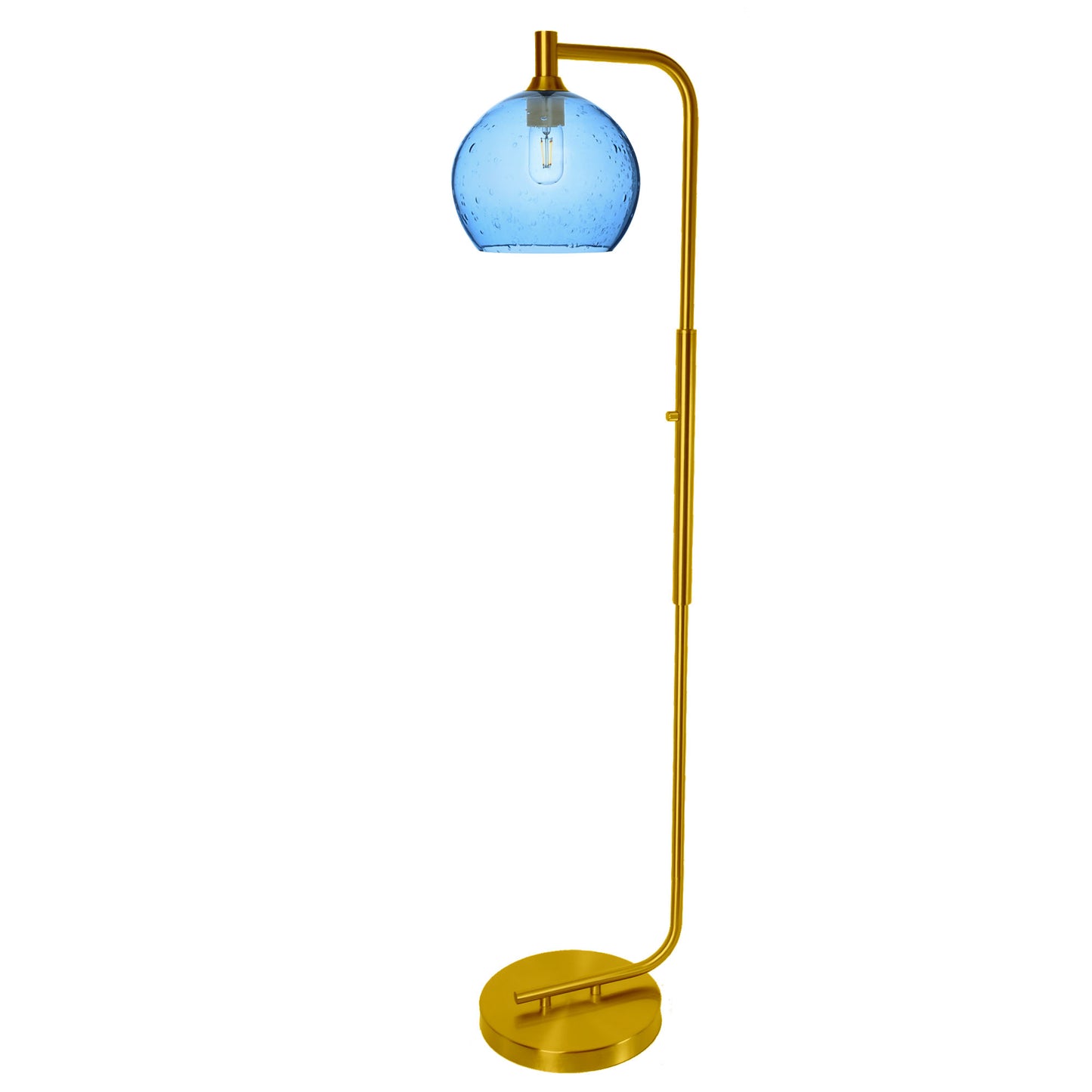 768 Lunar: Floor Lamp-Glass-Bicycle Glass Co - Hotshop-Golden Amber-Matte Black-Bicycle Glass Co