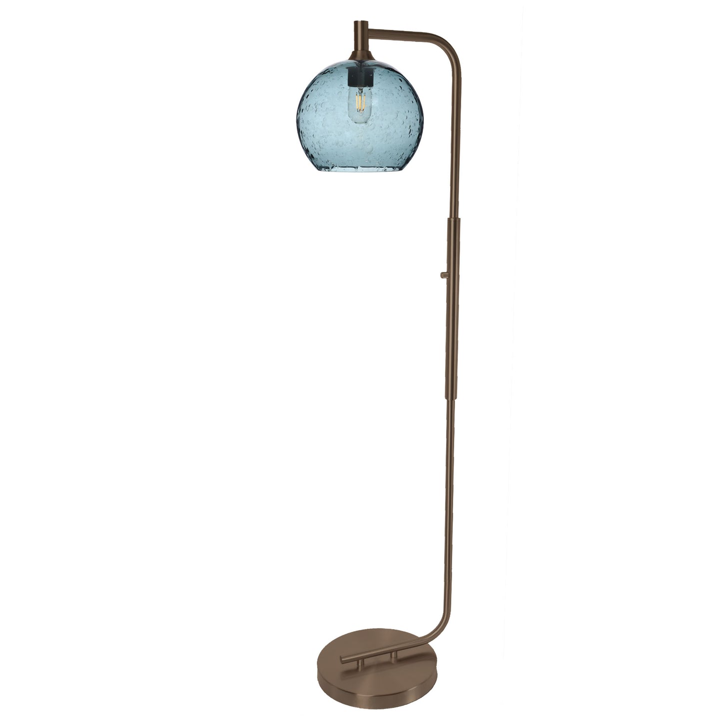 768 Lunar: Floor Lamp-Glass-Bicycle Glass Co - Hotshop-Golden Amber-Matte Black-Bicycle Glass Co