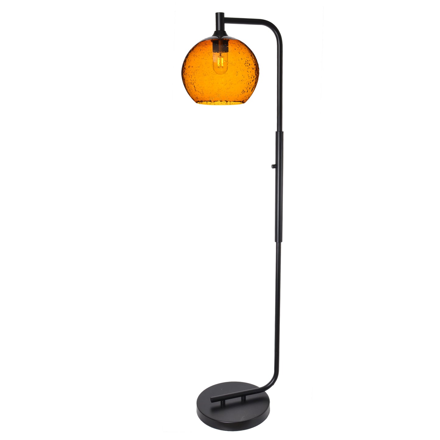 768 Lunar: Floor Lamp-Glass-Bicycle Glass Co - Hotshop-Golden Amber-Matte Black-Bicycle Glass Co