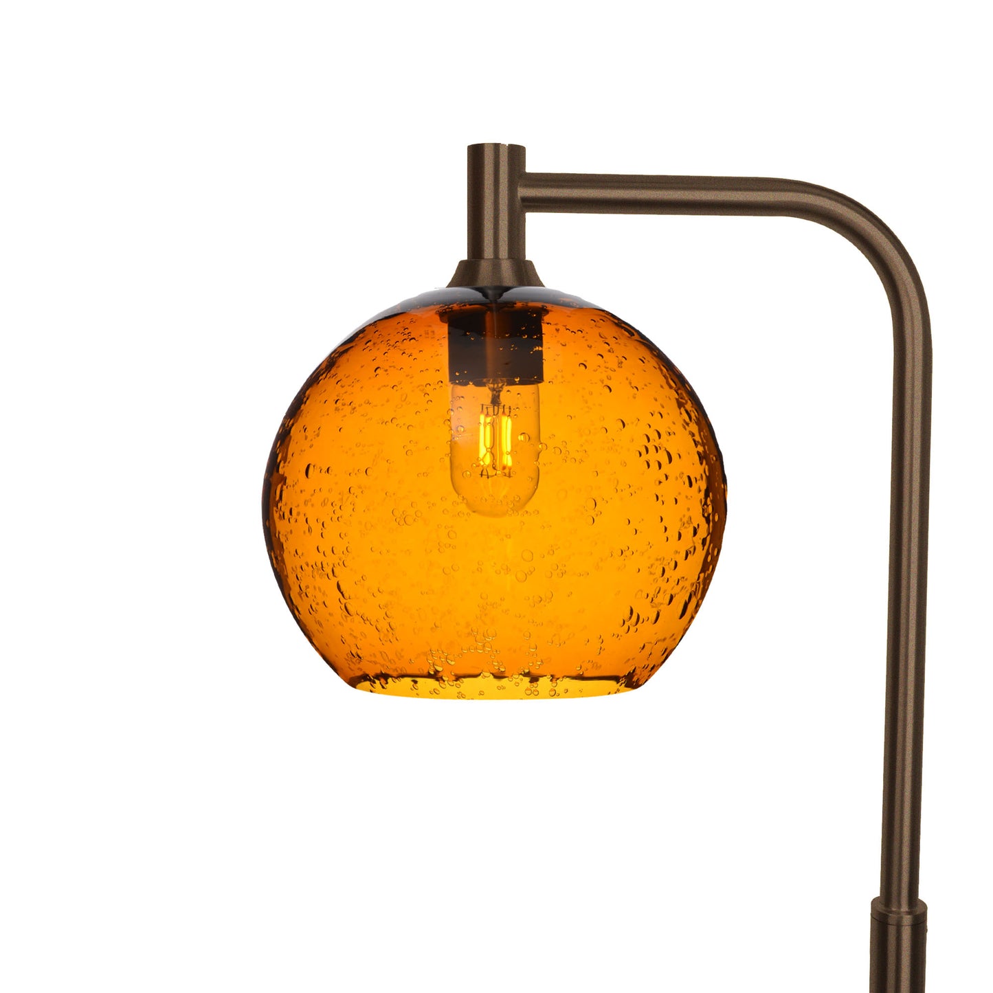 768 Lunar: Floor Lamp-Glass-Bicycle Glass Co - Hotshop-Golden Amber-Antique Bronze-Bicycle Glass Co