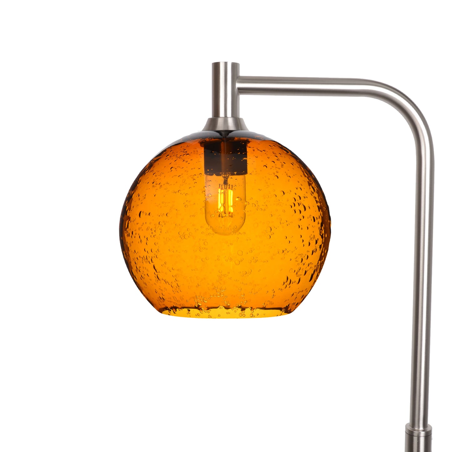 768 Lunar: Floor Lamp-Glass-Bicycle Glass Co - Hotshop-Golden Amber-Brushed Nickel-Bicycle Glass Co