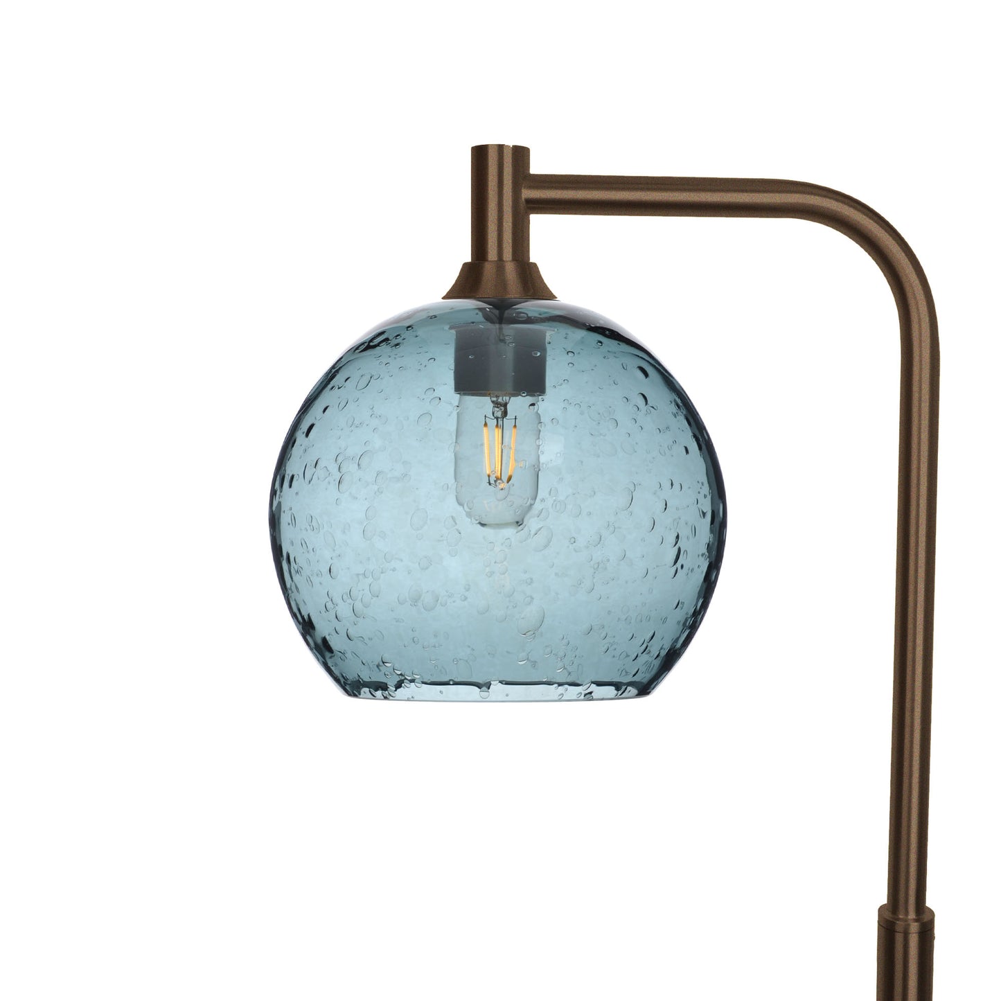 768 Lunar: Floor Lamp-Glass-Bicycle Glass Co - Hotshop-Slate Gray-Antique Bronze-Bicycle Glass Co