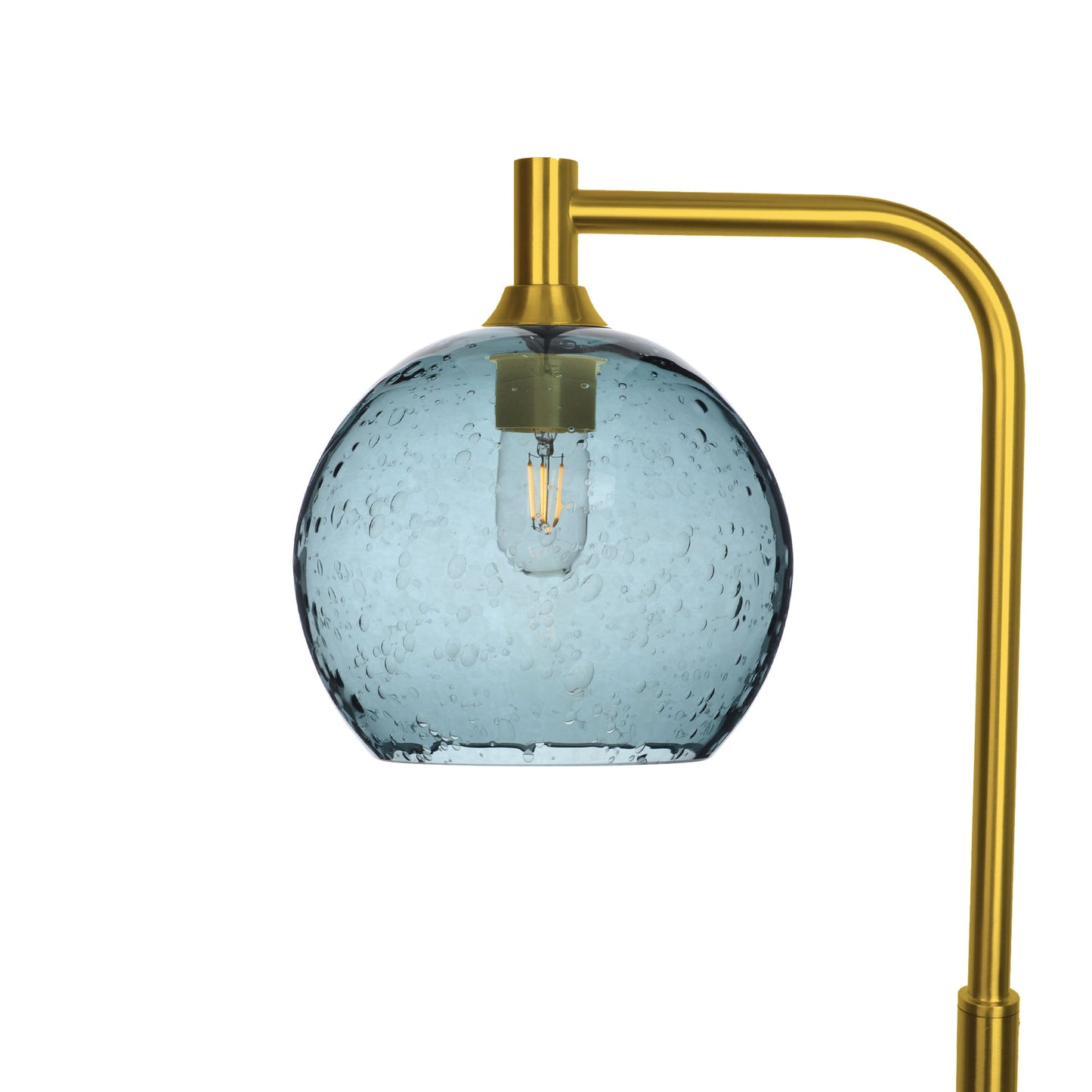 768 Lunar: Floor Lamp-Glass-Bicycle Glass Co - Hotshop-Slate Gray-Polished Brass-Bicycle Glass Co