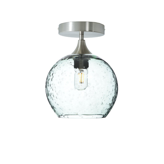 768 Lunar: Semi Flush Light-Glass-Bicycle Glass Co - Hotshop-Eco Clear-Brushed Nickel-Bicycle Glass Co