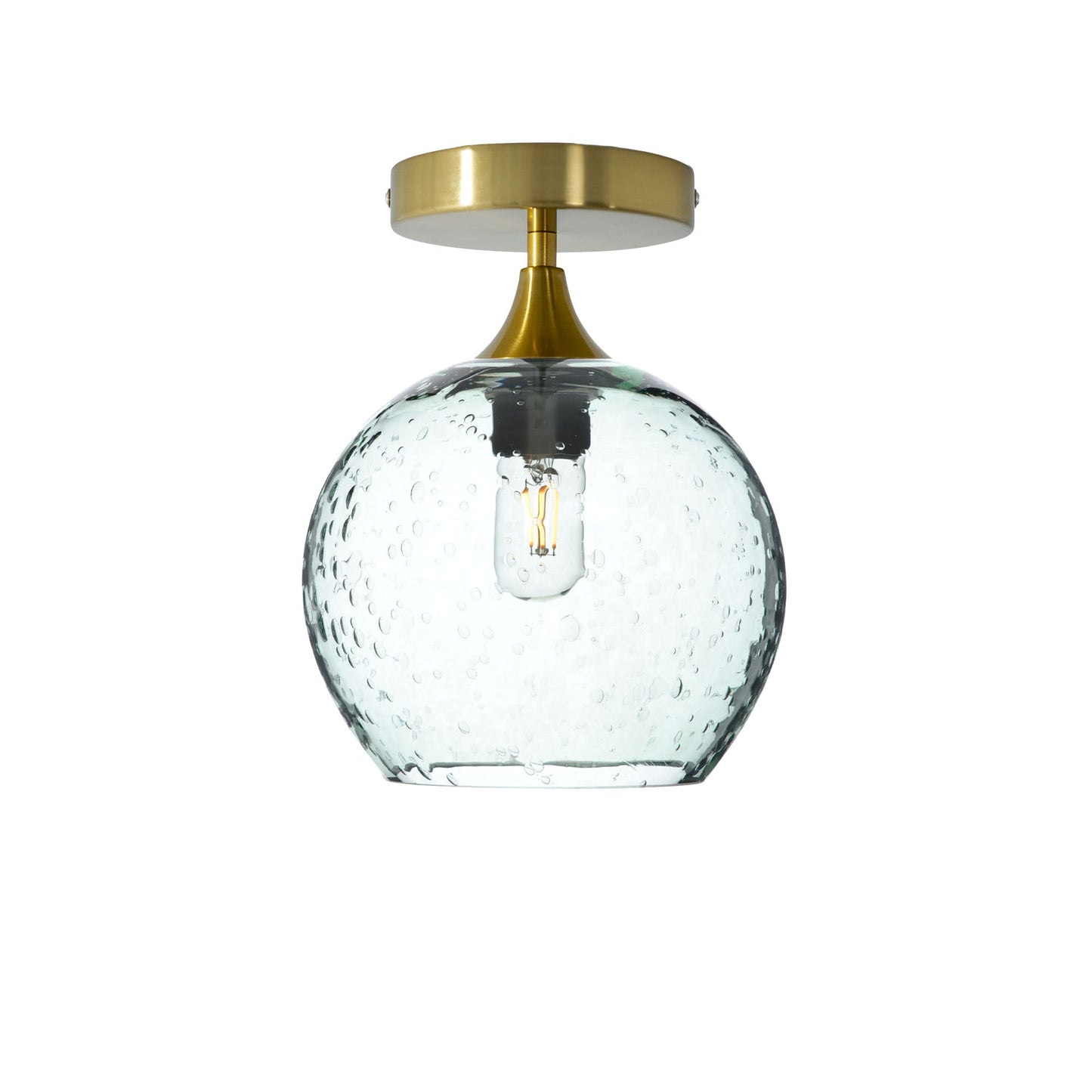 768 Lunar: Semi Flush Light-Glass-Bicycle Glass Co - Hotshop-Eco Clear-Polished Brass-Bicycle Glass Co