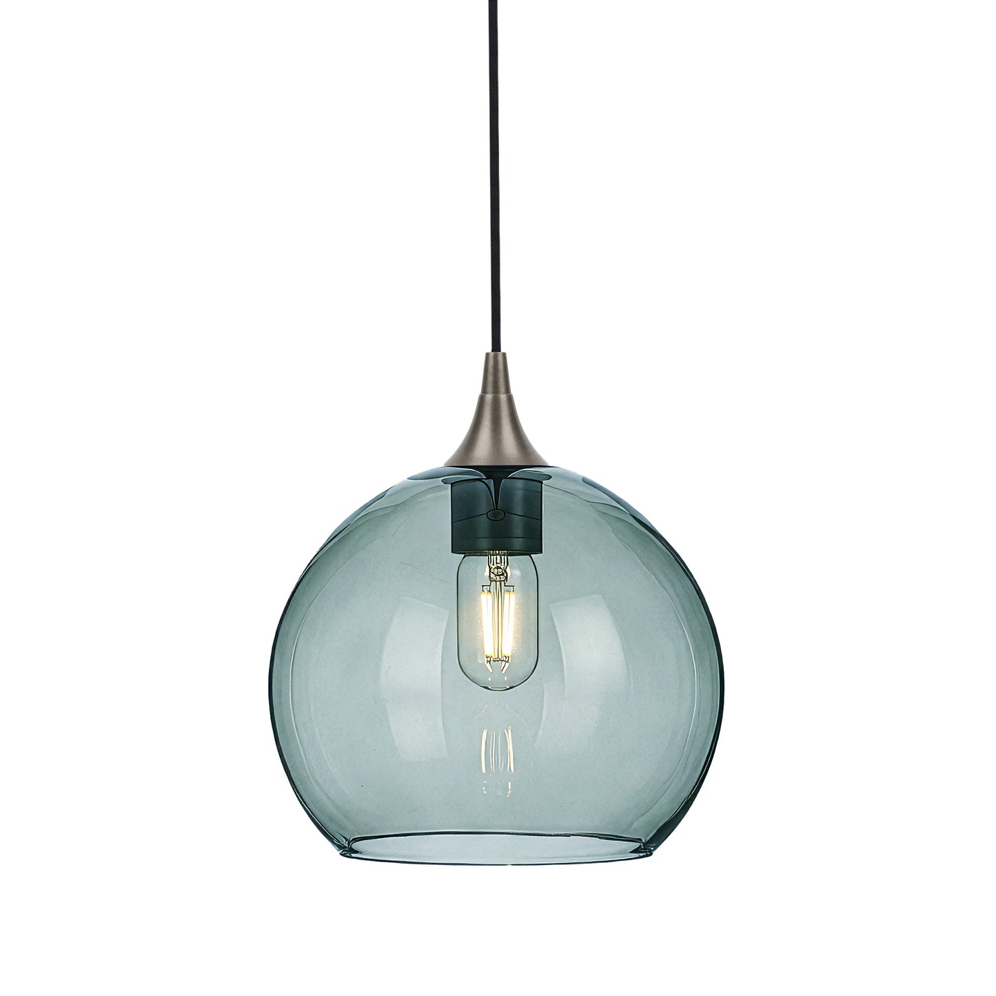 768 Single Pendant Light-Bicycle Glass Co-Antique Bronze - 4ft Cord-Lucent-Slate Gray-Bicycle Glass Co