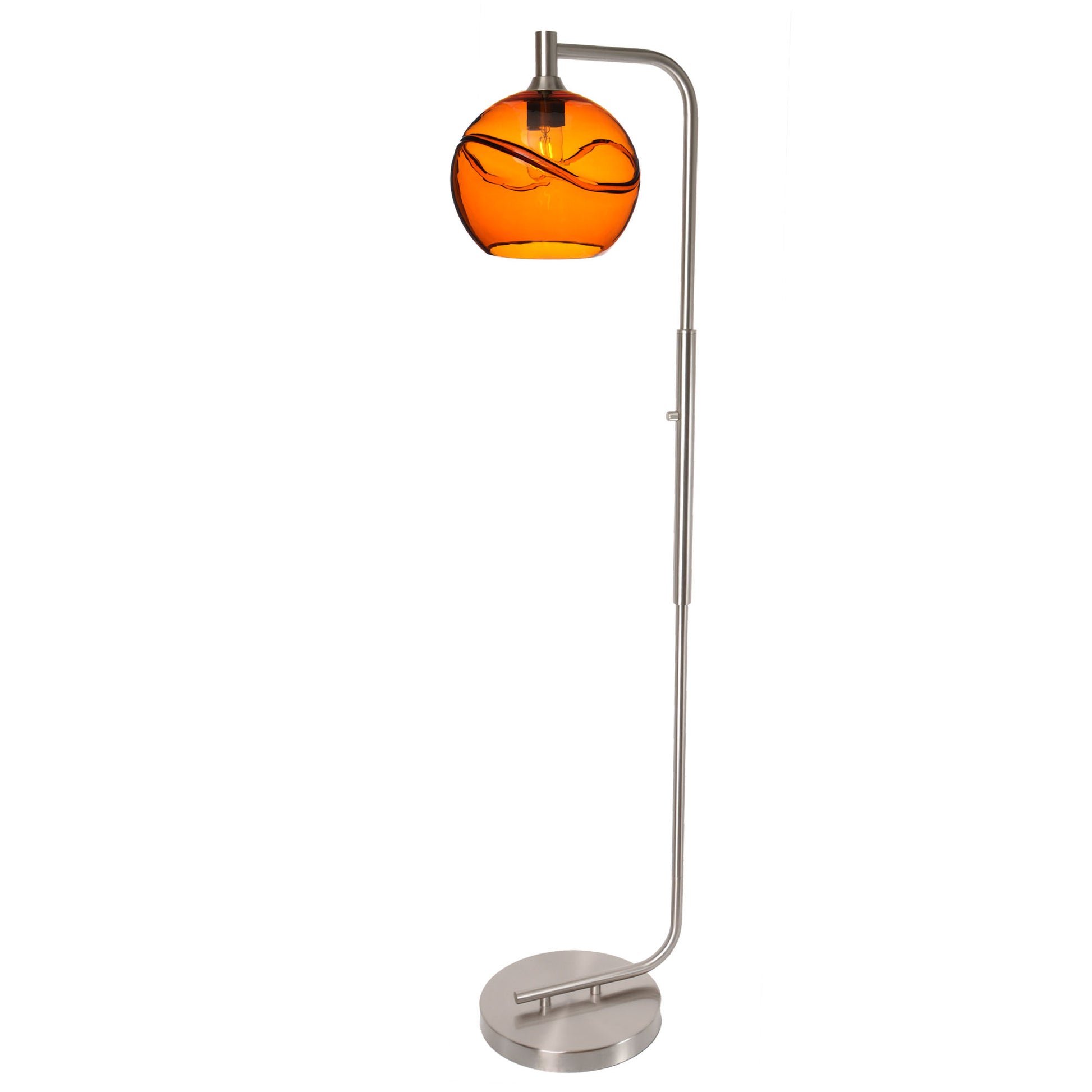 768 Swell: Floor Lamp-Glass-Bicycle Glass Co - Hotshop-Steel Blue-Matte Black-Bicycle Glass Co
