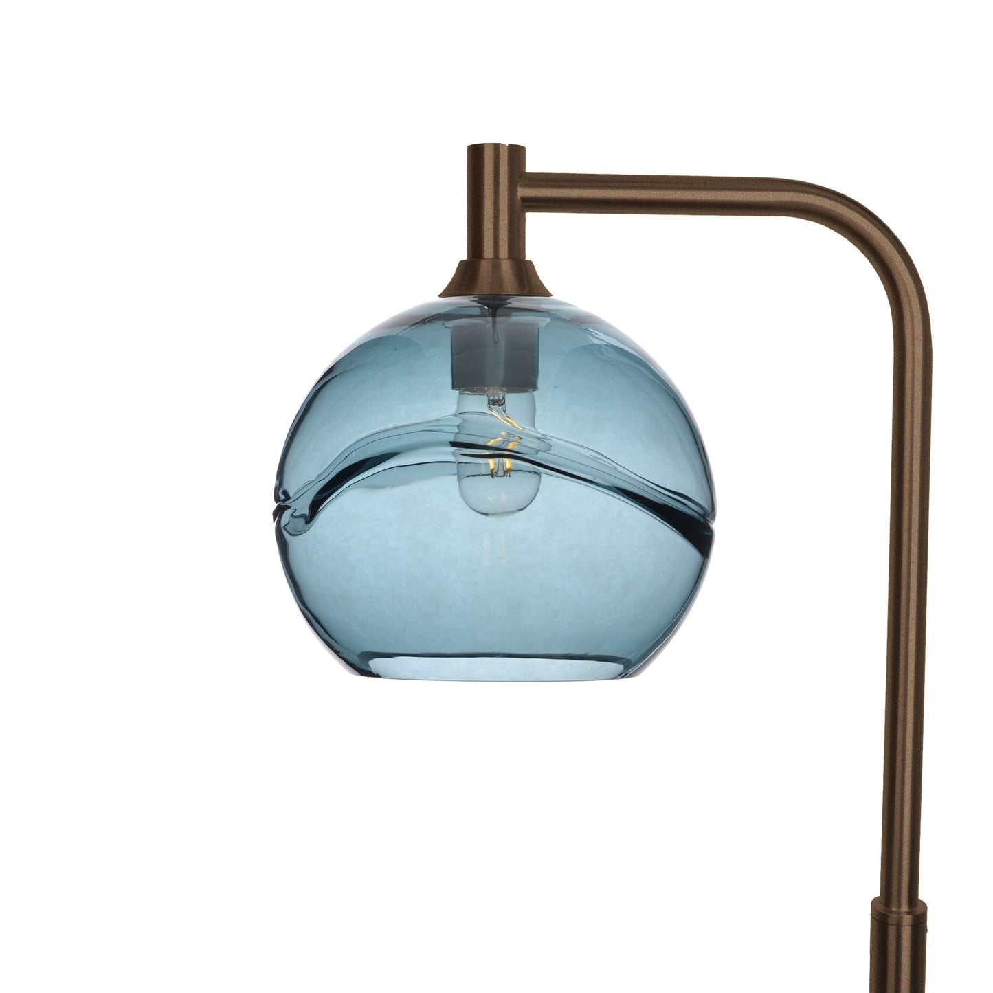 768 Swell: Floor Lamp-Glass-Bicycle Glass Co - Hotshop-Slate Gray-Antique Bronze-Bicycle Glass Co
