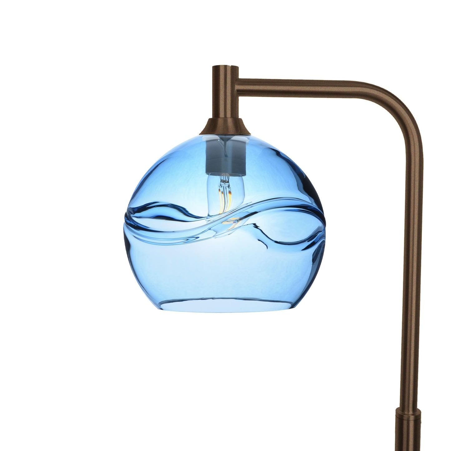 768 Swell: Floor Lamp-Glass-Bicycle Glass Co - Hotshop-Steel Blue-Antique Bronze-Bicycle Glass Co