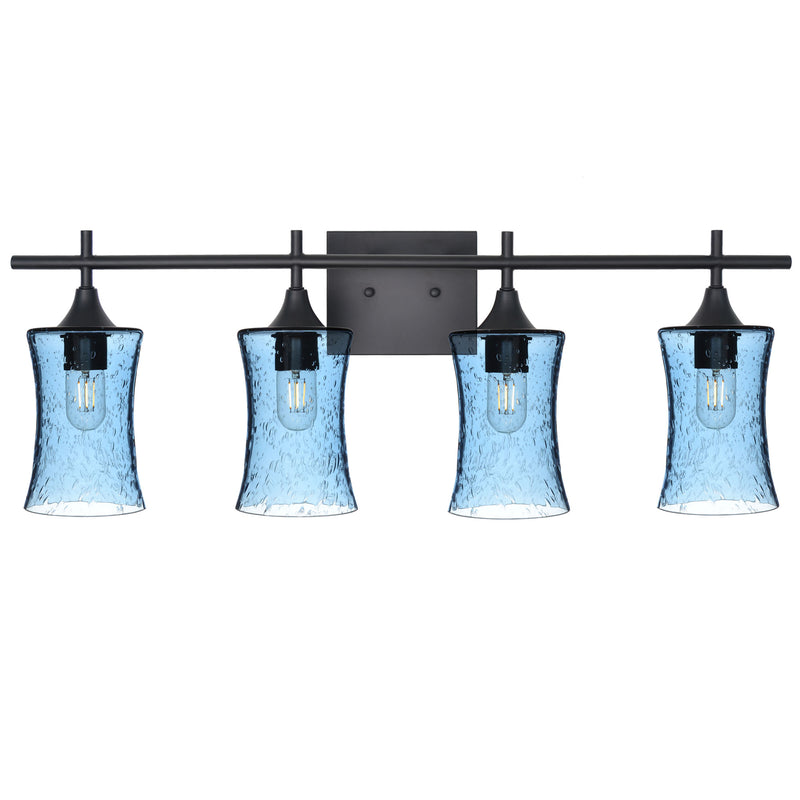 818 4-Light Vanity — Lunar / Steel Blue / Matte Black