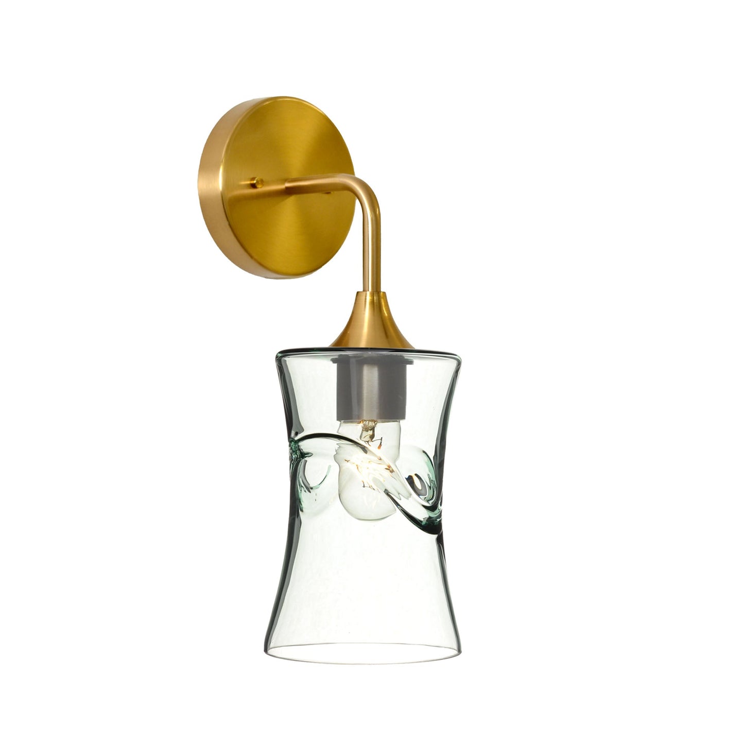 818 Interior Wall Sconce-Glass-Bicycle Glass Co-Swell-Eco Clear-Polished Brass-Bicycle Glass Co