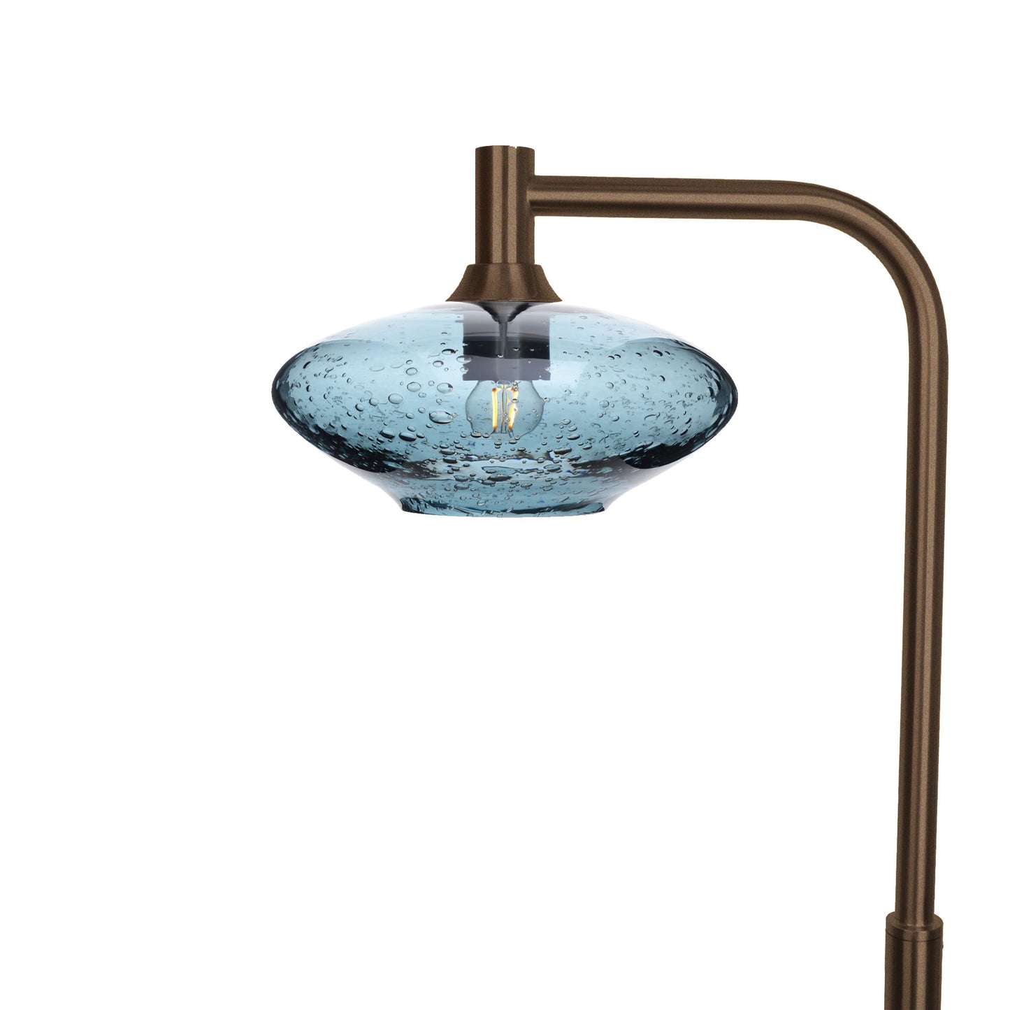 951 Lunar: Floor Lamp-Glass-Bicycle Glass Co - Hotshop-Slate Gray-Antique Bronze-Bicycle Glass Co