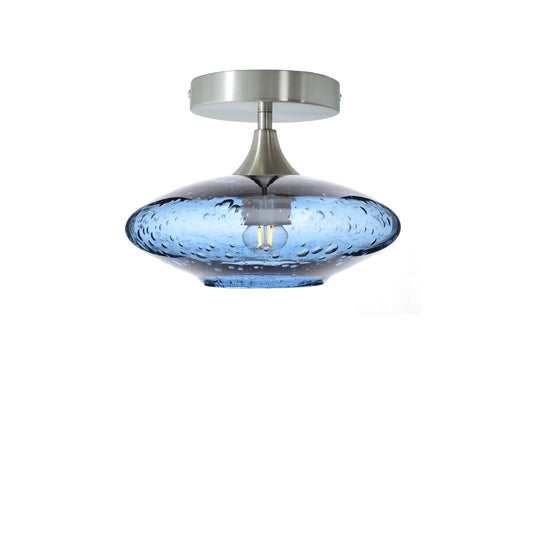 951 Semi-Flush-Bicycle Glass Co - Hotshop-Lunar-Steel Blue-Brushed Nickel-Bicycle Glass Co